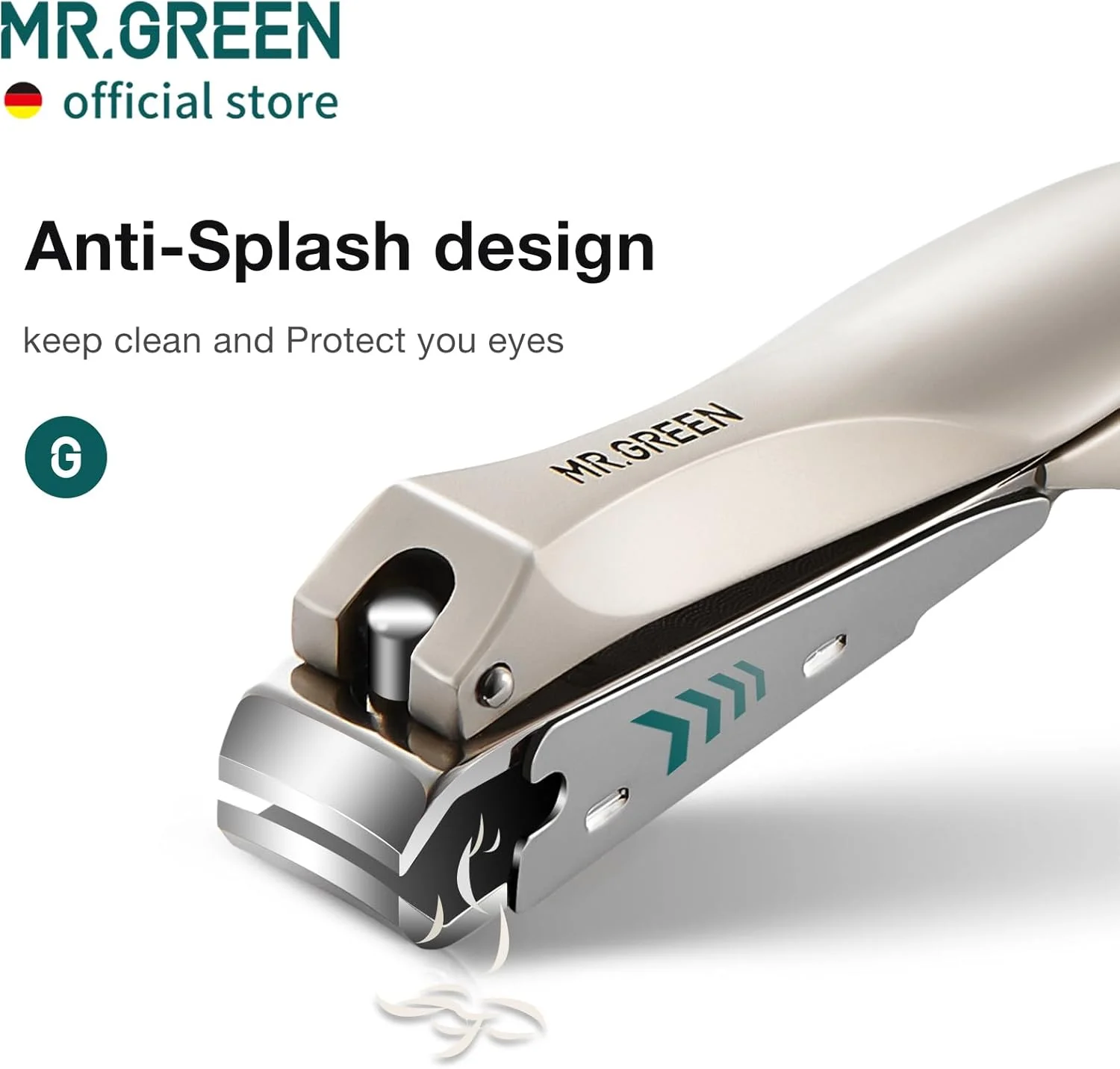 ناخن گیر استیل ضد زنگ MR.GREEN، ابزار مانیکور و پدیکور با طراحی بیونیک و قیچی ناخن (ناخن گیر متوسط) ناخن گیر استیل ضد زنگ MR.GREEN، ابزار مانیکور و پدیکور با طراحی بیونیک و قیچی ناخن (ناخن گیر متوسط)