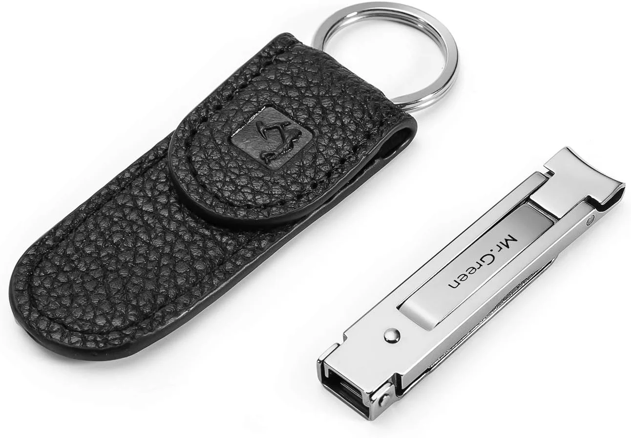 ناخن گیر قابل حمل MR.GREEN، ناخن گیر تاشو فولاد ضد زنگ درجه پزشکی با کیف چرمی، طراحی فوق العاده باریک مسافرتی ناخن گیر قابل حمل MR.GREEN، ناخن گیر تاشو فولاد ضد زنگ درجه پزشکی با کیف چرمی، طراحی فوق العاده باریک مسافرتی