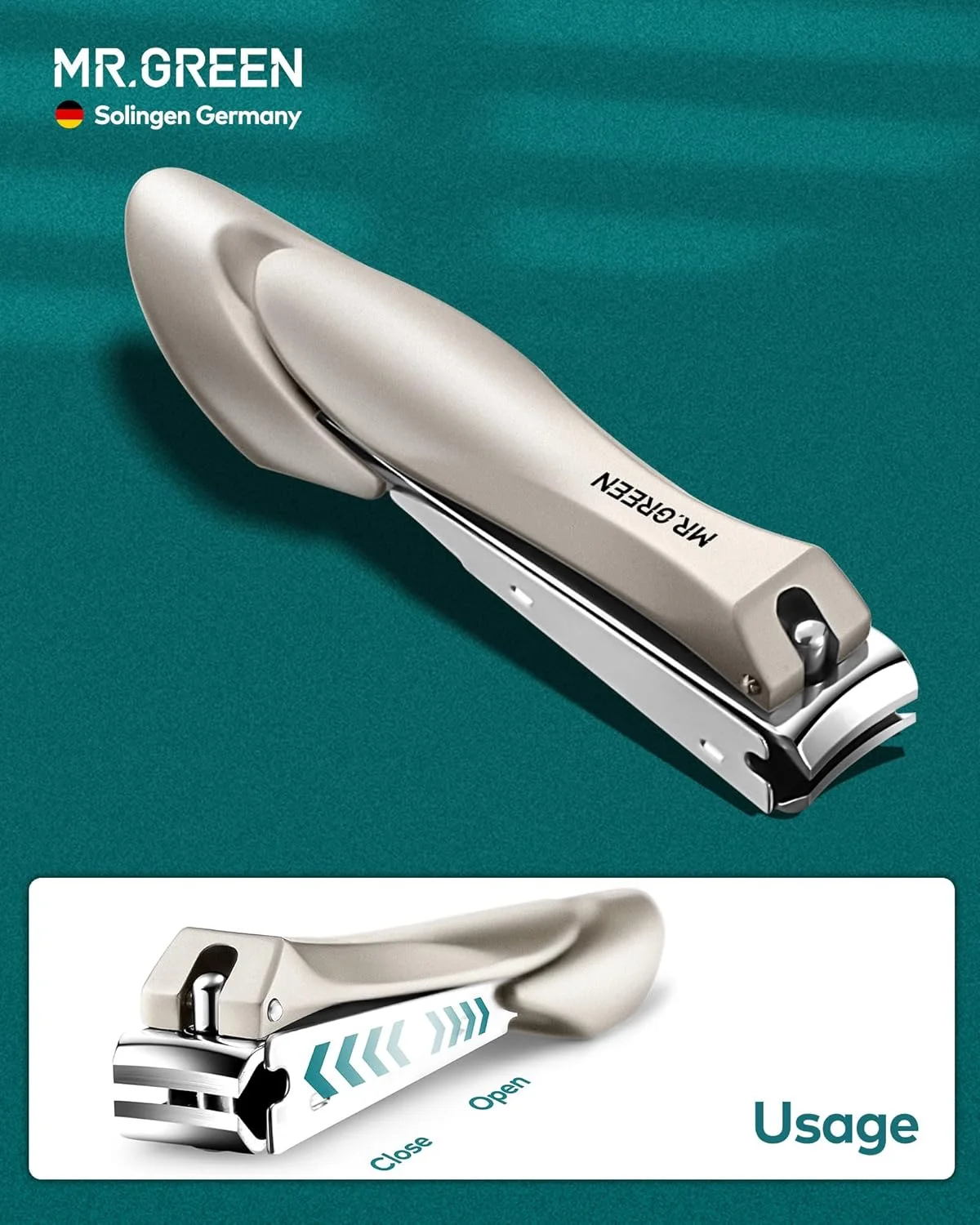 ناخن گیر آقای سبز با محفظه جمع آوری ناخن، فولاد ضد زنگ درجه پزشکی، ناخن گیر تیز و بادوام برای آقایان و بانوان، طراحی بیونیک (سایز بزرگ) ناخن گیر آقای سبز با محفظه جمع آوری ناخن، فولاد ضد زنگ درجه پزشکی، ناخن گیر تیز و بادوام برای آقایان و بانوان، طراحی بیونیک (سایز بزرگ)