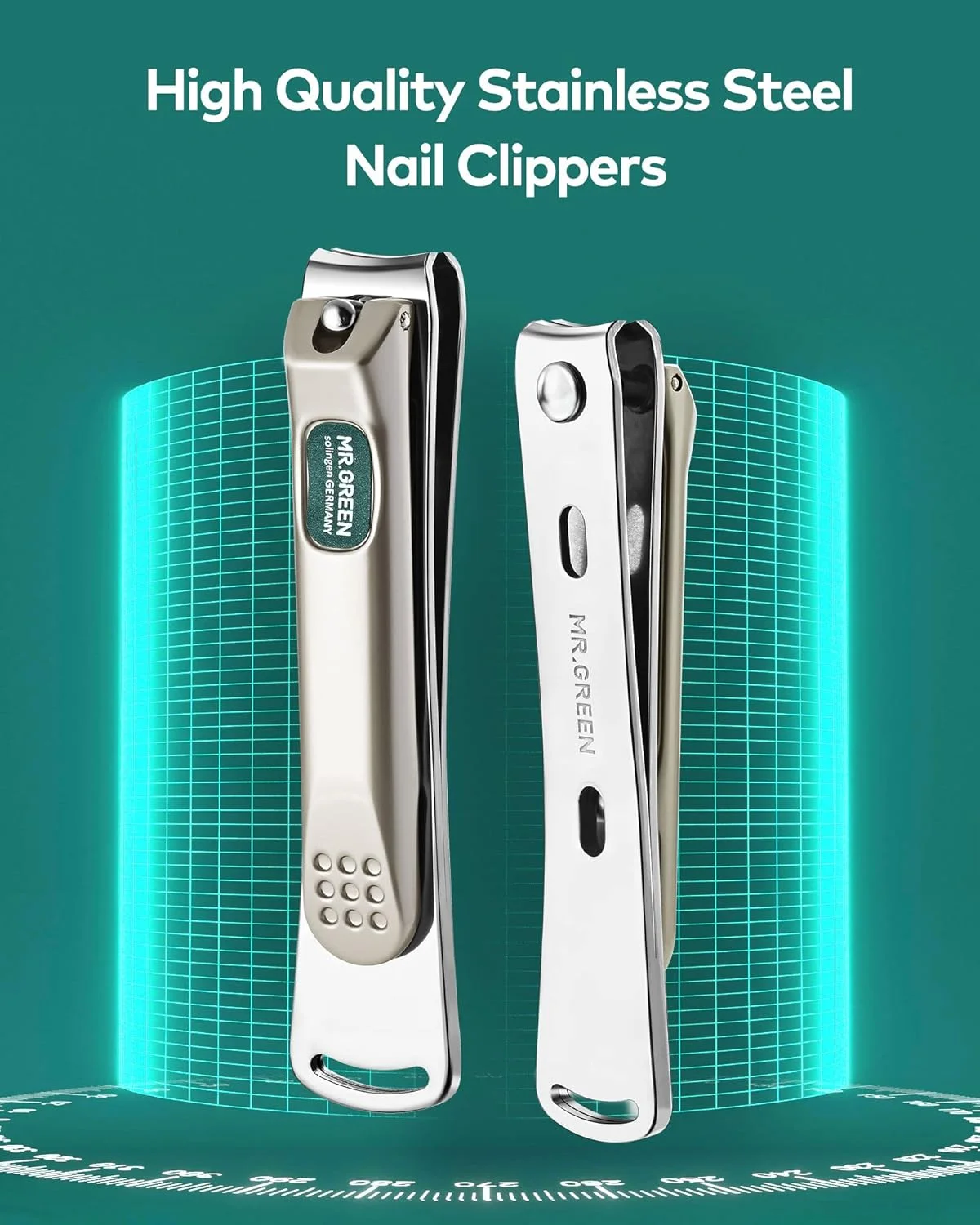 ناخن گیر MR.GREEN برای ناخن های ضخیم، کاتر ناخن حرفه ای فولاد ضد زنگ درجه پزشکی، ست ناخن گیر تیز و بادوام برای مردان و زنان