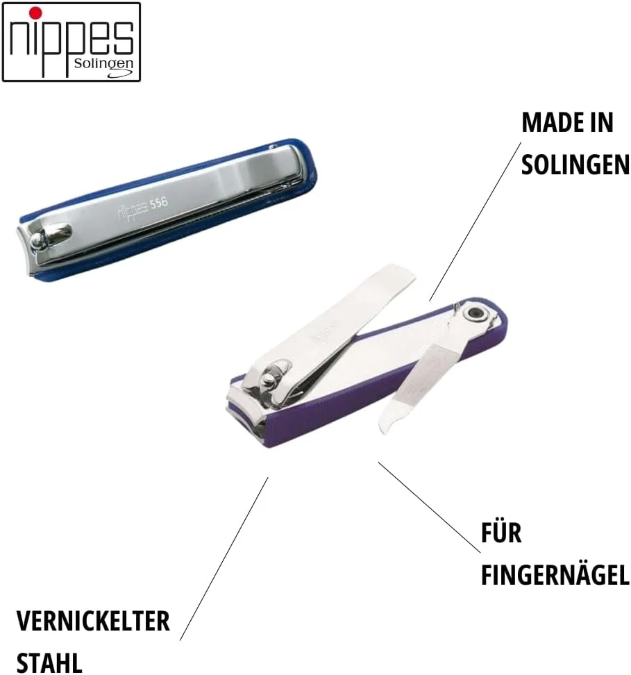 ناخن گیر نیپز سولینگن | با محفظه جمع آوری ناخن | آبی | 6 سانتی متر | ناخن گیر پا و دست | ناخن گیر مراقبت از ناخن | کوتاه کردن ناخن های سفت و سخت را آسان تر می کند