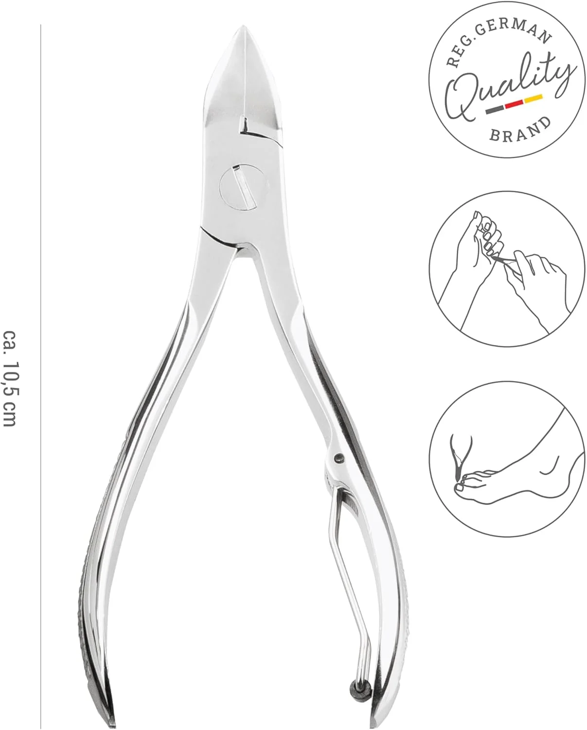 ناخن گیر حرفه ای بسیار تیز تیتانیا (10.5 سانتی متر) • قیچی ناخن قوی برای مانیکور و پدیکور • ناخن گیر استیل ضد زنگ برای ناخن های ضخیم • مخصوصا برای ناخن های پا