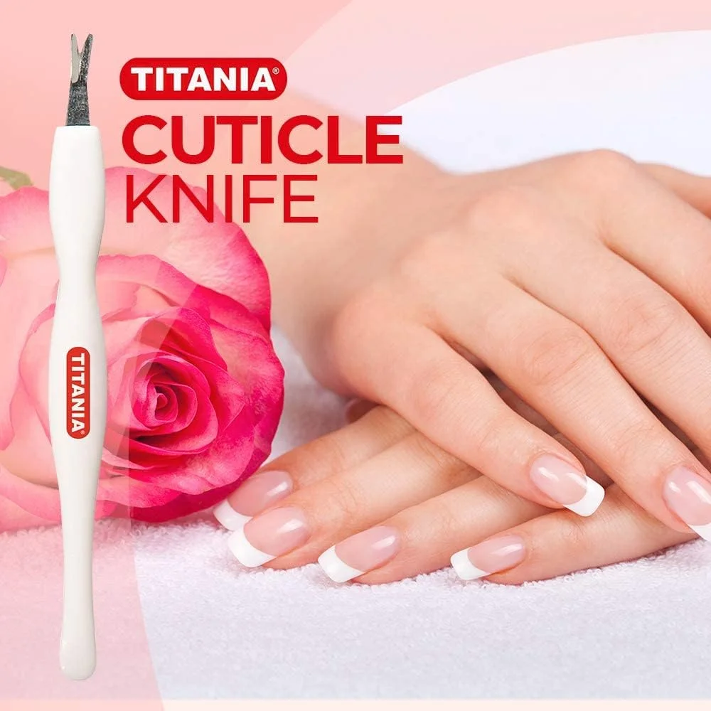 چاقوی کوتیکول تیتانیا آلمان - تیغه استیل ضد زنگ حرفه ای - پاک کننده تمیز و دقیق پوست مرده، پینه و ناخن برای نظافت ناخن پا و دست