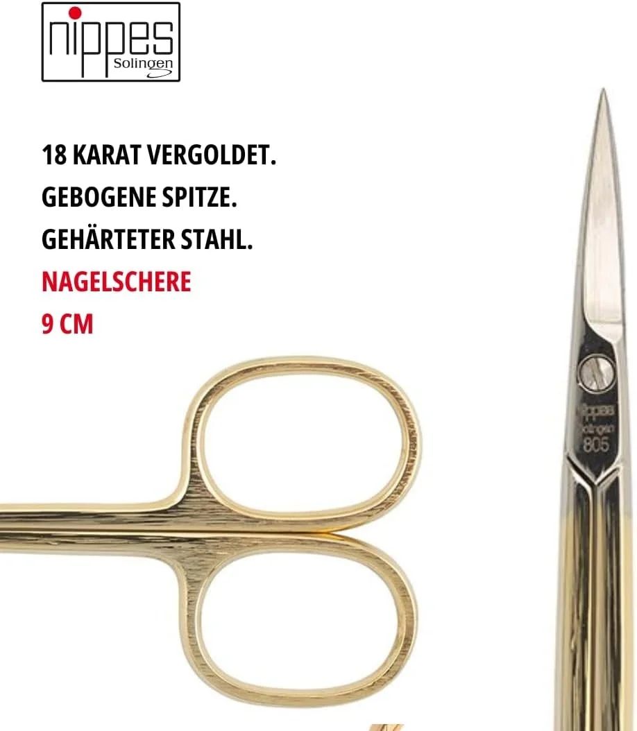 قیچی کوتیکول روکش طلای نیپز زولینگن، 9 سانتی متر