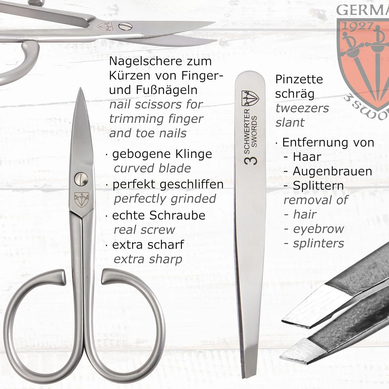 ست مانیکور و پدیکور 3 تکه استیل ضد زنگ INOX با کیفیت عالی برای مراقبت حرفه ای از ناخن های دست و پا، شامل قیچی، سوهان و موچین، کیف چرمی اصل، در جعبه هدیه (03874) ست مانیکور و پدیکور 3 تکه استیل ضد زنگ INOX با کیفیت عالی برای مراقبت حرفه ای از ناخن های دست و پا، شامل قیچی، سوهان و موچین، کیف چرمی اصل، در جعبه هدیه (03874)