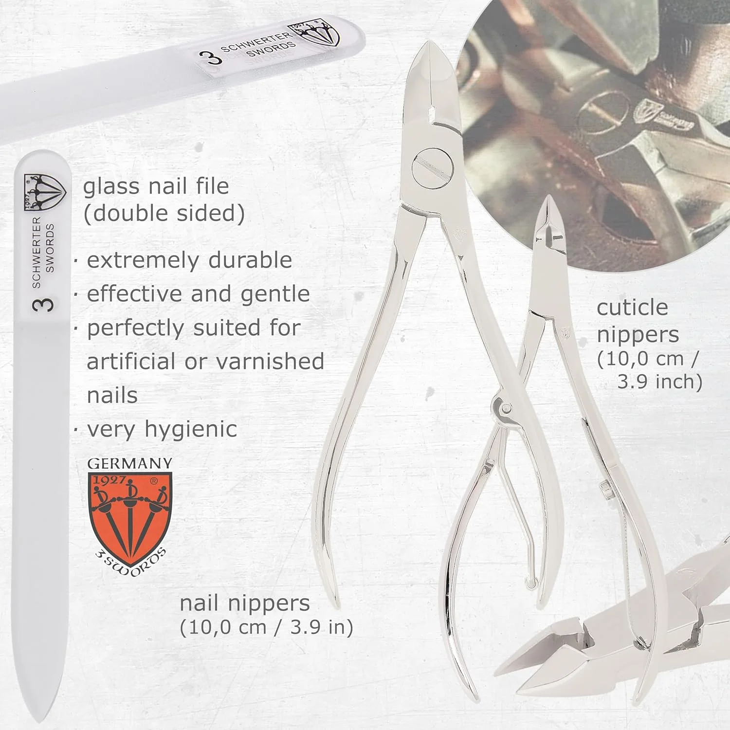 ست مانیکور و پدیکور 12 تکه با کیفیت عالی 3 Swords Germany برای مراقبت حرفه ای از ناخن های دست و پا با کیف چرمی مصنوعی مشکی - ساخت آلمان ست مانیکور و پدیکور 12 تکه با کیفیت عالی 3 Swords Germany برای مراقبت حرفه ای از ناخن های دست و پا با کیف چرمی مصنوعی مشکی - ساخت آلمان