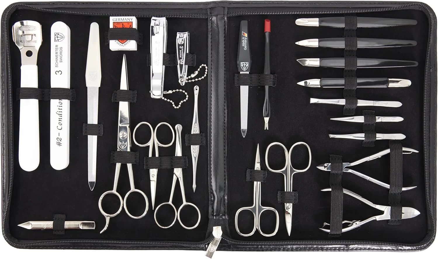 ست 23 تکه مانیکور و پدیکور 3 Swords Germany با کیفیت عالی برای مراقبت حرفه ای از ناخن های دست و پا، شامل موچین، سوهان، ناخن گیر، کیف چرمی شیک در جعبه هدیه، ساخت 3 Swords (0293) ست 23 تکه مانیکور و پدیکور 3 Swords Germany با کیفیت عالی برای مراقبت حرفه ای از ناخن های دست و پا، شامل موچین، سوهان، ناخن گیر، کیف چرمی شیک در جعبه هدیه، ساخت 3 Swords (0293)