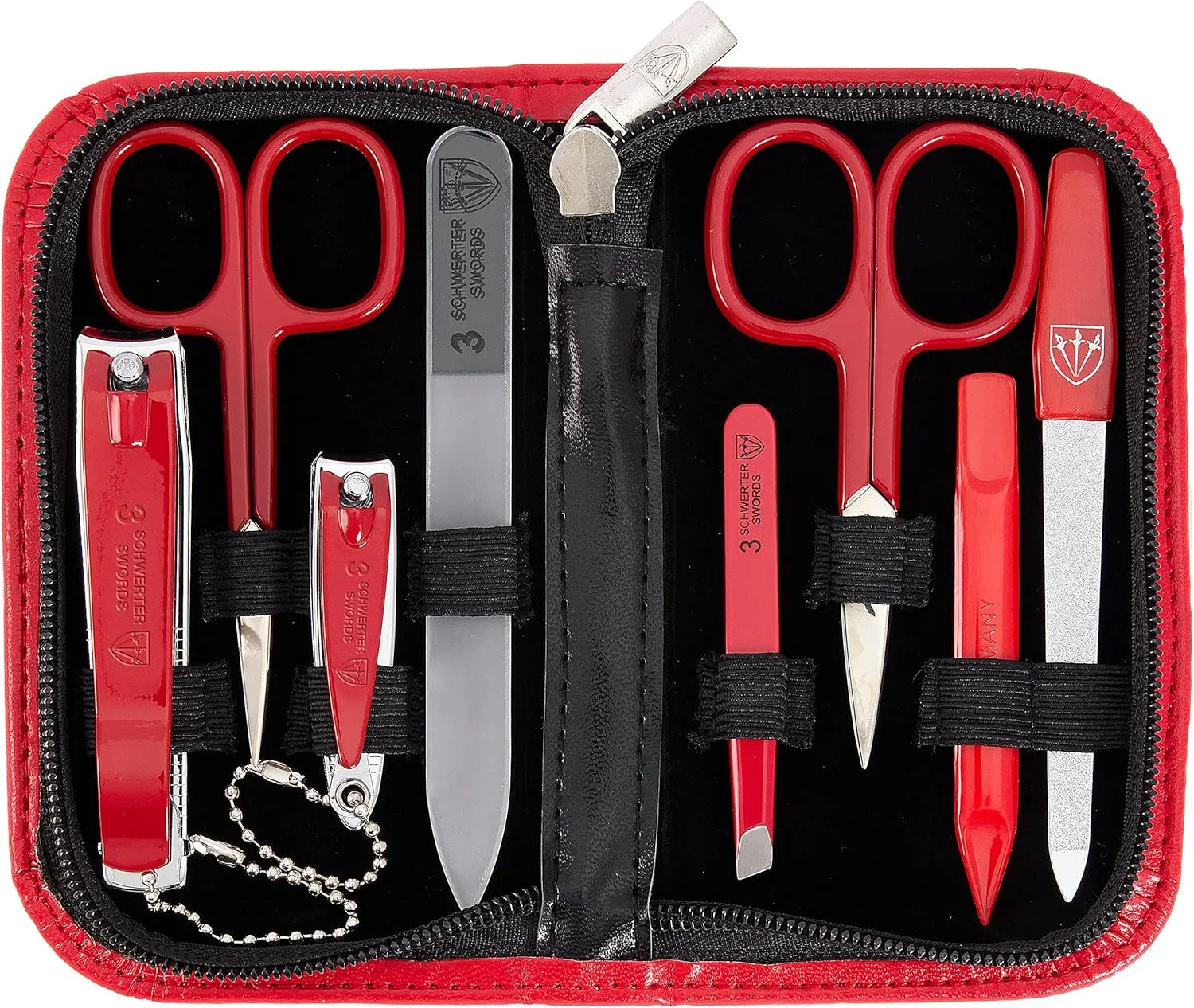 ست مانیکور و پدیکور 8 تکه با کیفیت آلمان تری سوُردز - قیچی، سوهان، ناخن گیر، کیف چرمی شیک در جعبه هدیه، ساخت تری سوُردز (09218) ست مانیکور و پدیکور 8 تکه با کیفیت آلمان تری سوُردز - قیچی، سوهان، ناخن گیر، کیف چرمی شیک در جعبه هدیه، ساخت تری سوُردز (09218)