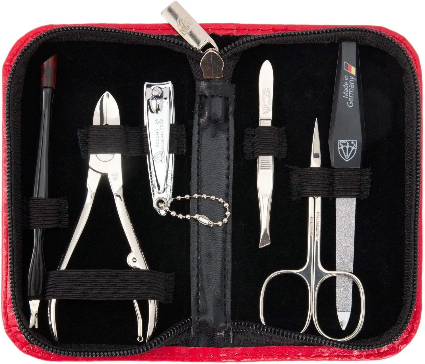 ست مانیکور و پدیکور 6 تکه با کیفیت عالی از برند تری سورز آلمان، مناسب برای مراقبت حرفه ای از ناخن های دست و پا، شامل قیچی، ناخن گیر، کیف چرمی شیک، ساخت سولینگن آلمان (03706) ست مانیکور و پدیکور 6 تکه با کیفیت عالی از برند تری سورز آلمان، مناسب برای مراقبت حرفه ای از ناخن های دست و پا، شامل قیچی، ناخن گیر، کیف چرمی شیک، ساخت سولینگن آلمان (03706)