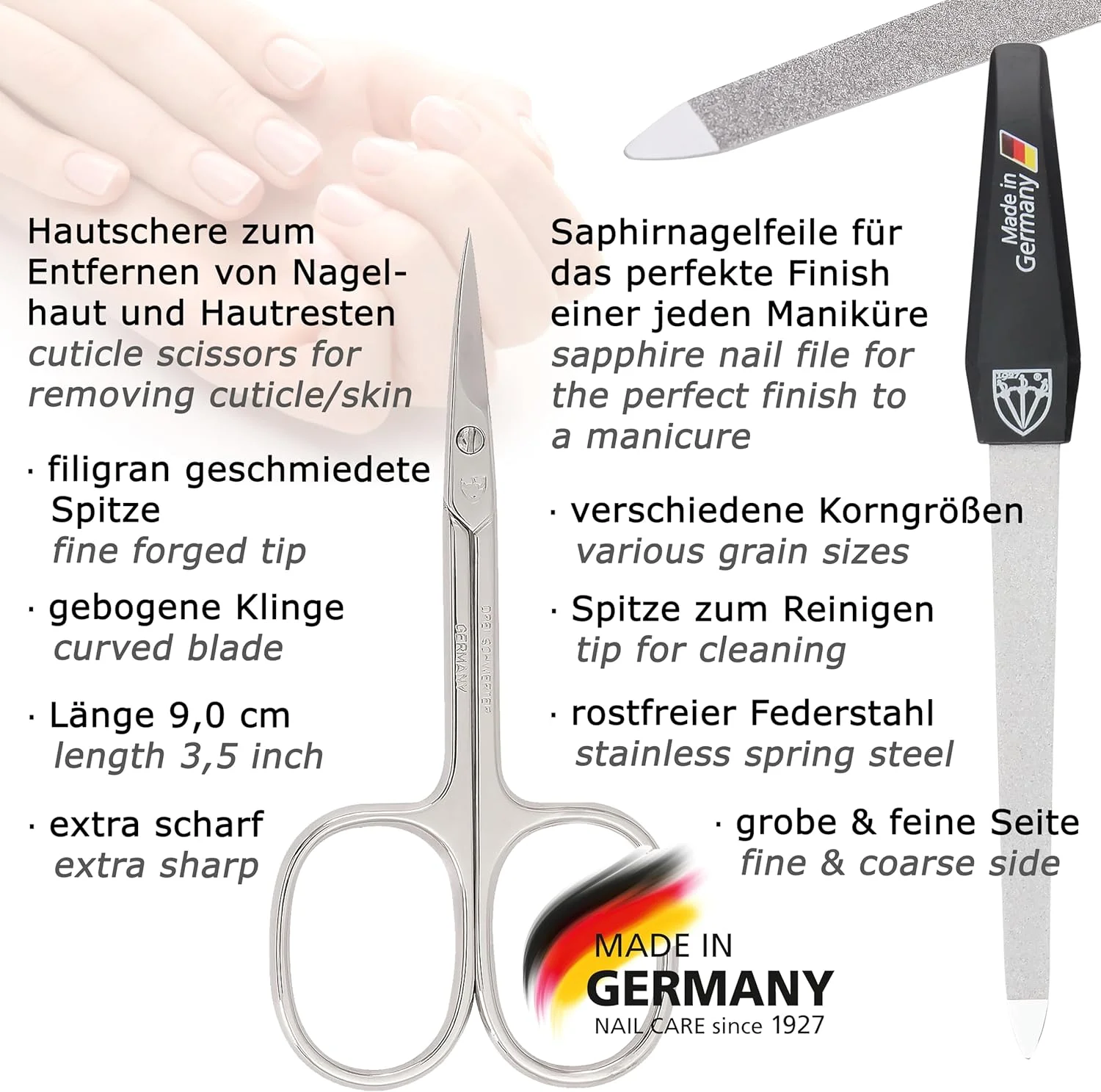 ست مانیکور و پدیکور 5 تکه با کیفیت عالی 3 Swords Germany، قیچی، ناخن گیر، کیف چرمی اصل مشکی، مناسب برای هدیه، ساخت آلمان