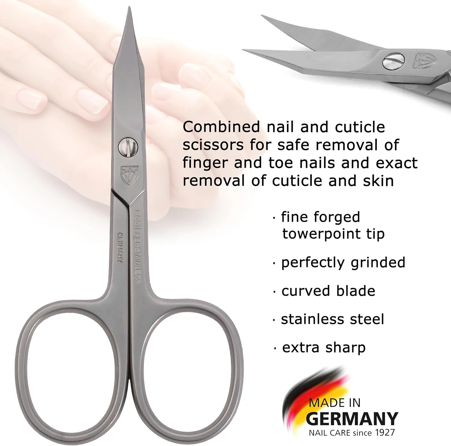 قیچی ناخن و کوتیکول ترکیبی خمیده استیل ضد زنگ اینوکس با کیفیت برند 3 Swords Germany همراه با کیف برای مانیکور و پدیکور، مراقبت حرفه ای از ناخن های دست و پا، ساخت سولینگن (90419) قیچی ناخن و کوتیکول ترکیبی خمیده استیل ضد زنگ اینوکس با کیفیت برند 3 Swords Germany همراه با کیف برای مانیکور و پدیکور، مراقبت حرفه ای از ناخن های دست و پا، ساخت سولینگن (90419)