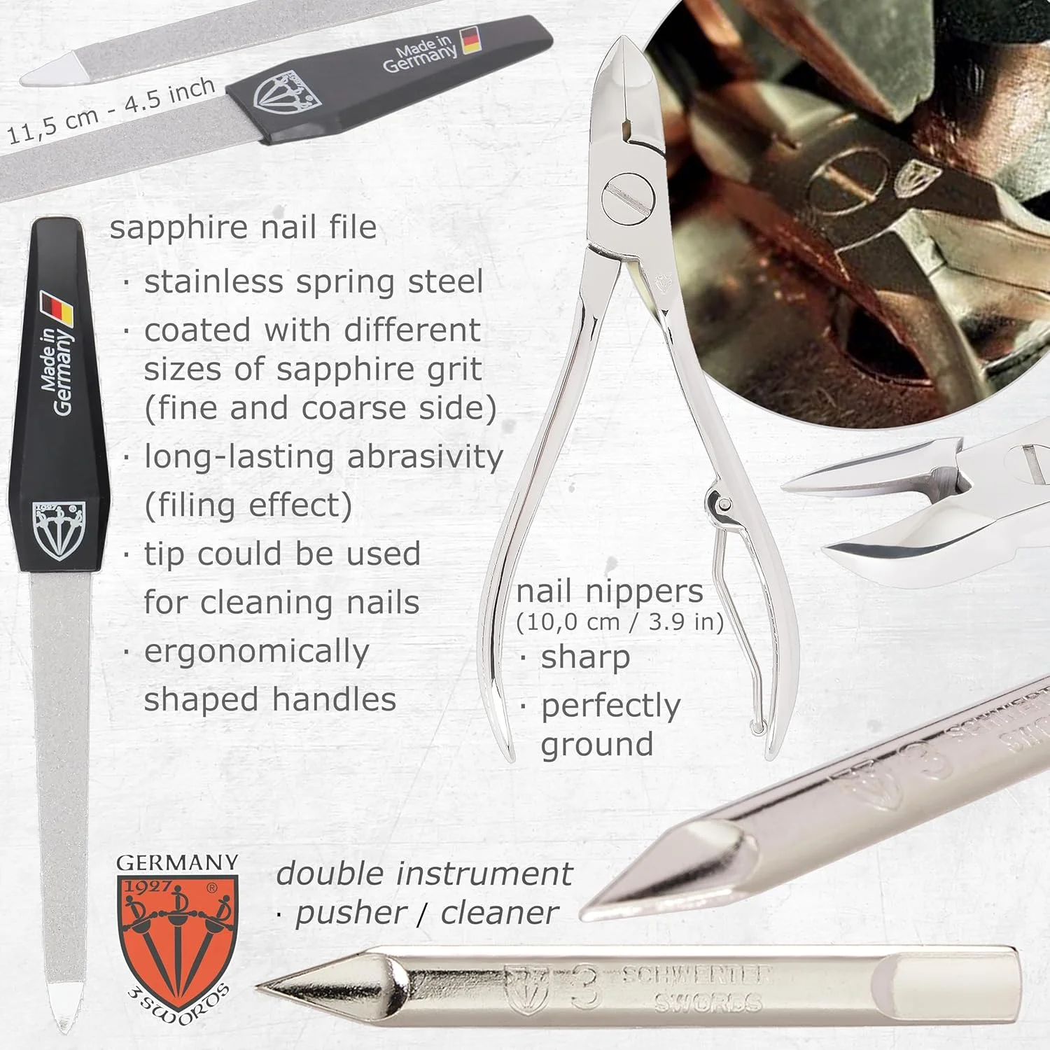 ست مانیکور و پدیکور 7 تکه با کیفیت عالی 3 Swords Germany، قیچی، ناخن گیر، کیف چرمی شیک در جعبه هدیه، ساخت 3 Swords Germany (6288) ست مانیکور و پدیکور 7 تکه با کیفیت عالی 3 Swords Germany، قیچی، ناخن گیر، کیف چرمی شیک در جعبه هدیه، ساخت 3 Swords Germany (6288)