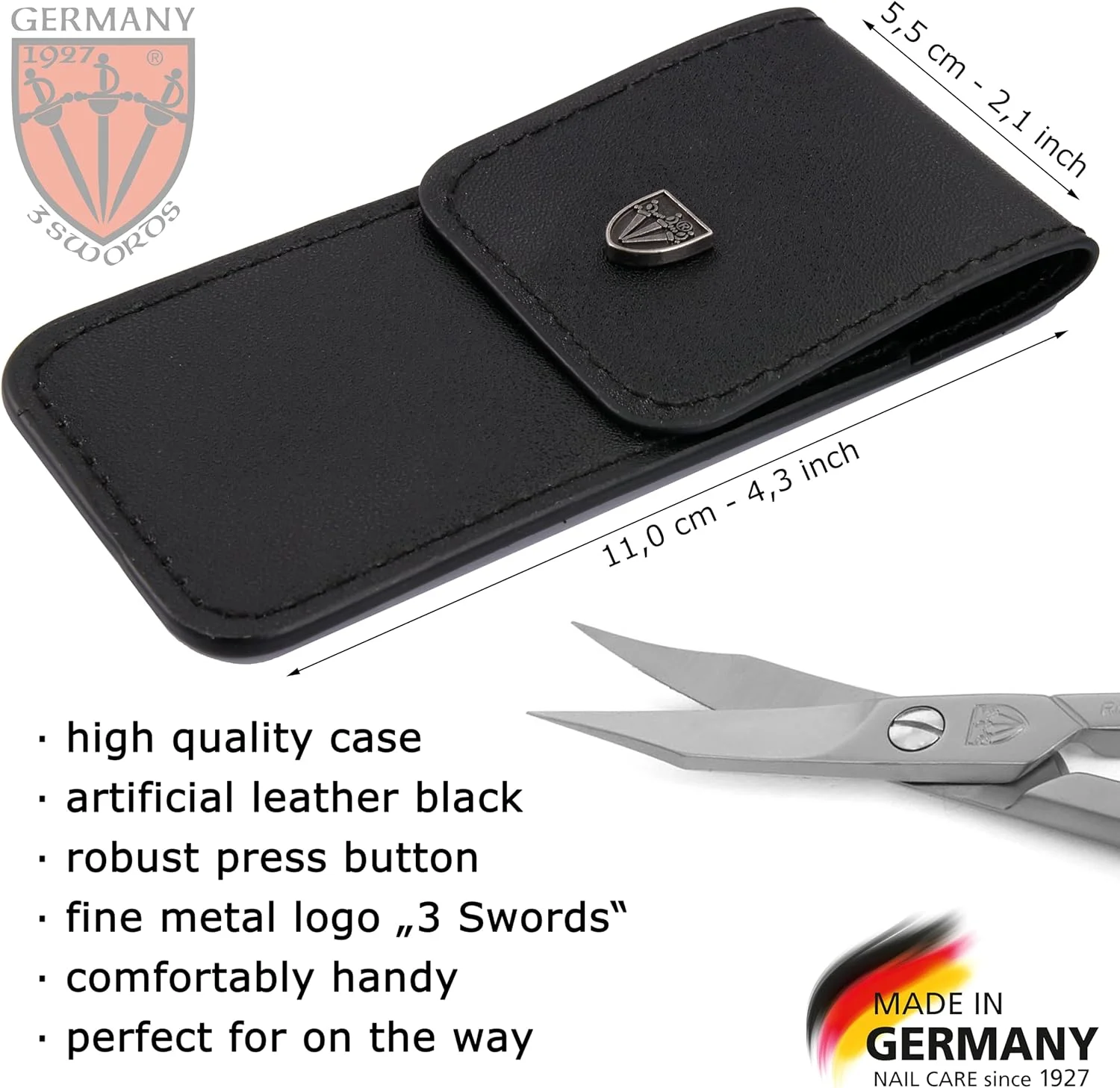 قیچی ناخن و کوتیکول ترکیبی خمیده استیل ضد زنگ اینوکس با کیفیت برند 3 Swords Germany همراه با کیف برای مانیکور و پدیکور، مراقبت حرفه ای از ناخن های دست و پا، ساخت سولینگن (90419) قیچی ناخن و کوتیکول ترکیبی خمیده استیل ضد زنگ اینوکس با کیفیت برند 3 Swords Germany همراه با کیف برای مانیکور و پدیکور، مراقبت حرفه ای از ناخن های دست و پا، ساخت سولینگن (90419)