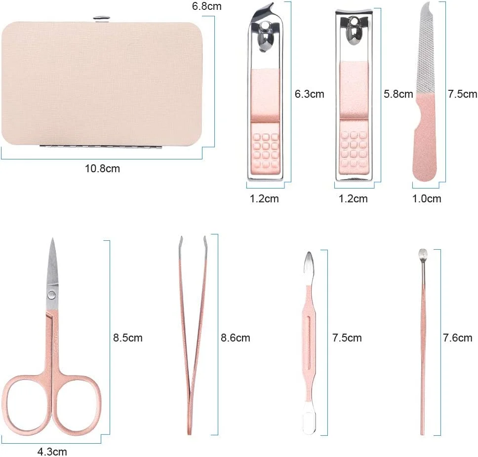 ست مانیکور حرفه ای URAQT، مجموعه 7 عددی ناخن گیر قابل حمل و کیت پیرایش ابرو، ابزار مراقبت از ناخن استیل ضد زنگ با کیف چرمی لوکس برای مسافرت و خانه ست مانیکور حرفه ای URAQT، مجموعه 7 عددی ناخن گیر قابل حمل و کیت پیرایش ابرو، ابزار مراقبت از ناخن استیل ضد زنگ با کیف چرمی لوکس برای مسافرت و خانه
