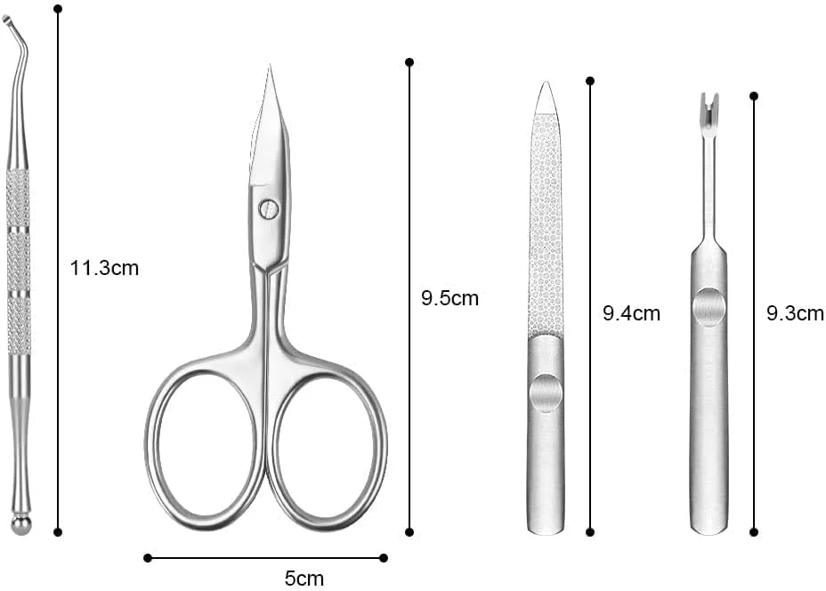 قیچی ناخن URAQT، ست مانیکور 4 عددی، قیچی کوتیکول منحنی تیز برای آقایان و خانم ها، کاتر زیبایی چند منظوره استیل ضد زنگ برای ناخن، ناخن پا، ابرو، مژه