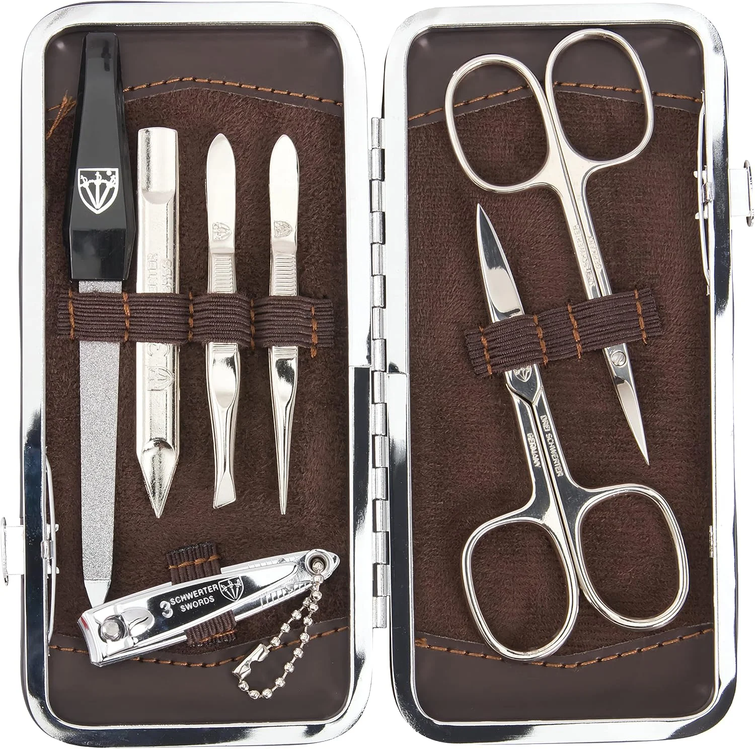 دری شوورترز THREE SWORDS | ست انحصاری 7 تکه مانیکور - پدیکور - پیرایش - مراقبت از ناخن | ساخت سولینگن/آلمان (777508) دری شوورترز THREE SWORDS | ست انحصاری 7 تکه مانیکور - پدیکور - پیرایش - مراقبت از ناخن | ساخت سولینگن/آلمان (777508)