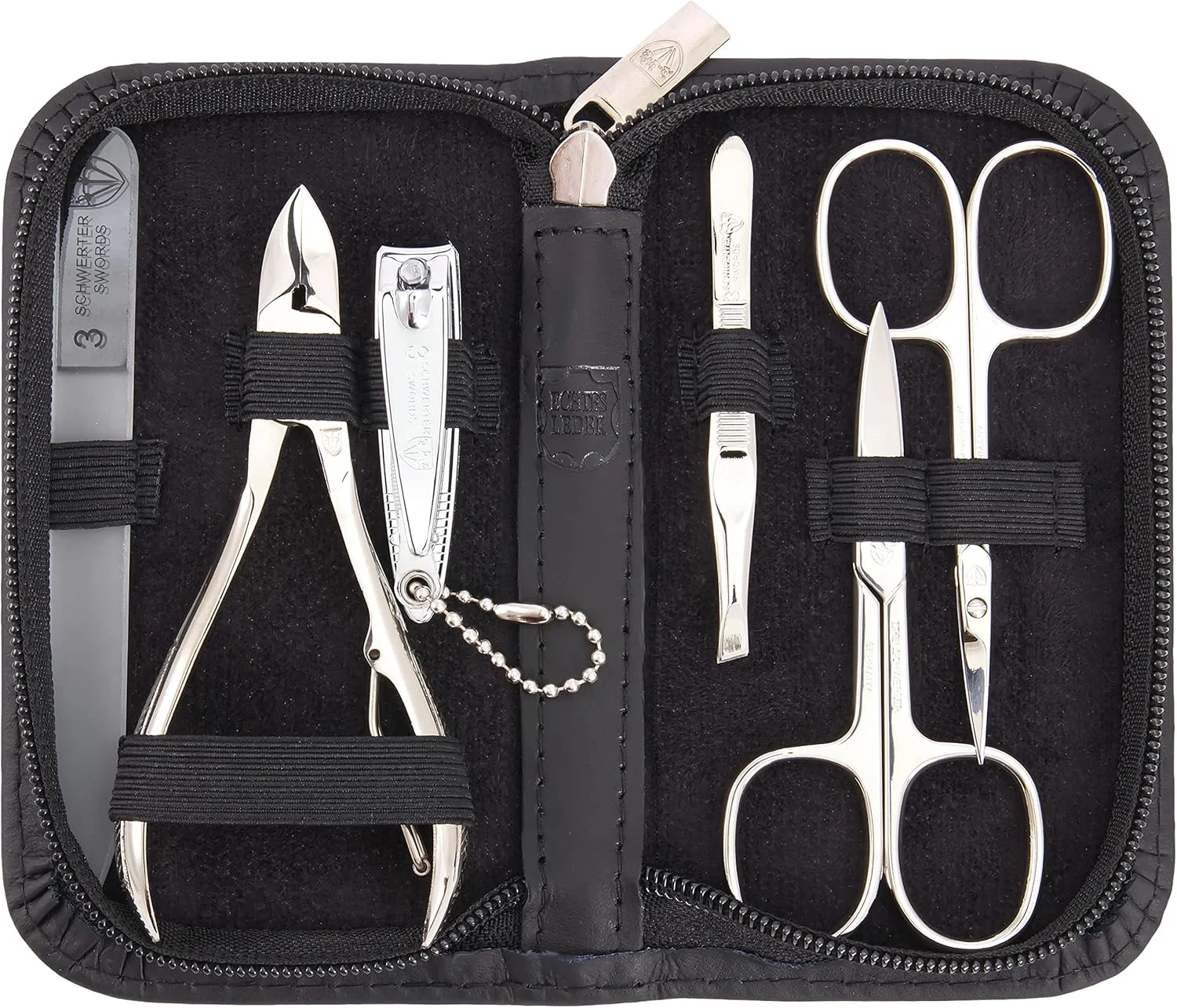 ست مانیکور 6 تکه 'Verona' تری سورز | ست کامل مانیکور و پدیکور در کیف چرمی مشکی | محتویات: قیچی ناخن، قیچی کوتیکول، ناخن گیر، سوهان ناخن شیشه ای، موچین ست مانیکور 6 تکه 'Verona' تری سورز | ست کامل مانیکور و پدیکور در کیف چرمی مشکی | محتویات: قیچی ناخن، قیچی کوتیکول، ناخن گیر، سوهان ناخن شیشه ای، موچین