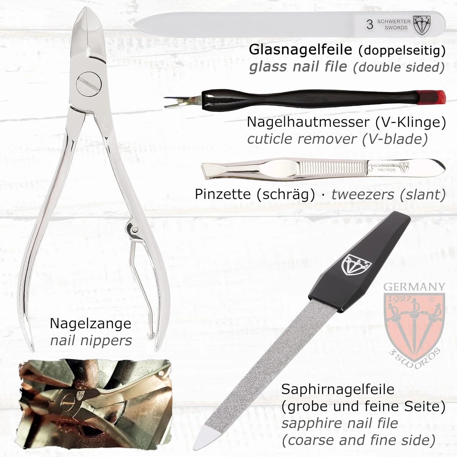 DREI SCHWERTER - Germany ست مانیکور 7 تکه 'Romagna' | ست ناخن مانیکور در کیف چرم مصنوعی طرح شترمرغی شرابی | محتویات: قیچی ناخن، قیچی کوتیکول، سوهان ناخن شیشه ای، ناخن گیر، DREI SCHWERTER - Germany ست مانیکور 7 تکه 'Romagna' | ست ناخن مانیکور در کیف چرم مصنوعی طرح شترمرغی شرابی | محتویات: قیچی ناخن، قیچی کوتیکول، سوهان ناخن شیشه ای، ناخن گیر،