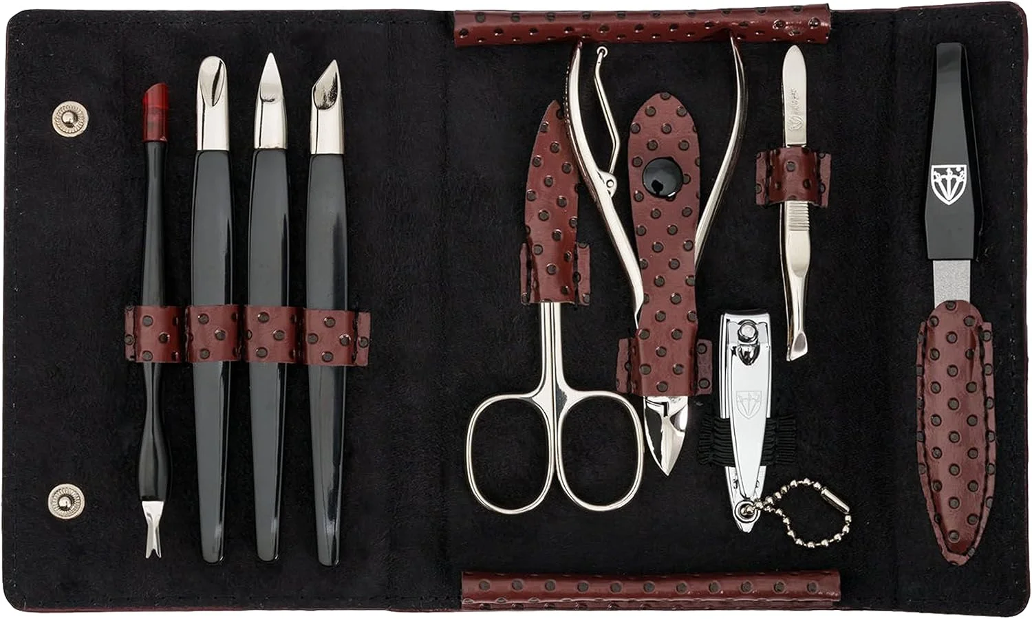 ست مانیکور و پدیکور 9 تکه با کیفیت عالی از برند تری سورز آلمان، مناسب برای مراقبت حرفه ای از ناخن های دست و پا، شامل قیچی، ناخن گیر، کیف چرمی شیک، ساخت سولینگن آلمان (81201) ست مانیکور و پدیکور 9 تکه با کیفیت عالی از برند تری سورز آلمان، مناسب برای مراقبت حرفه ای از ناخن های دست و پا، شامل قیچی، ناخن گیر، کیف چرمی شیک، ساخت سولینگن آلمان (81201)