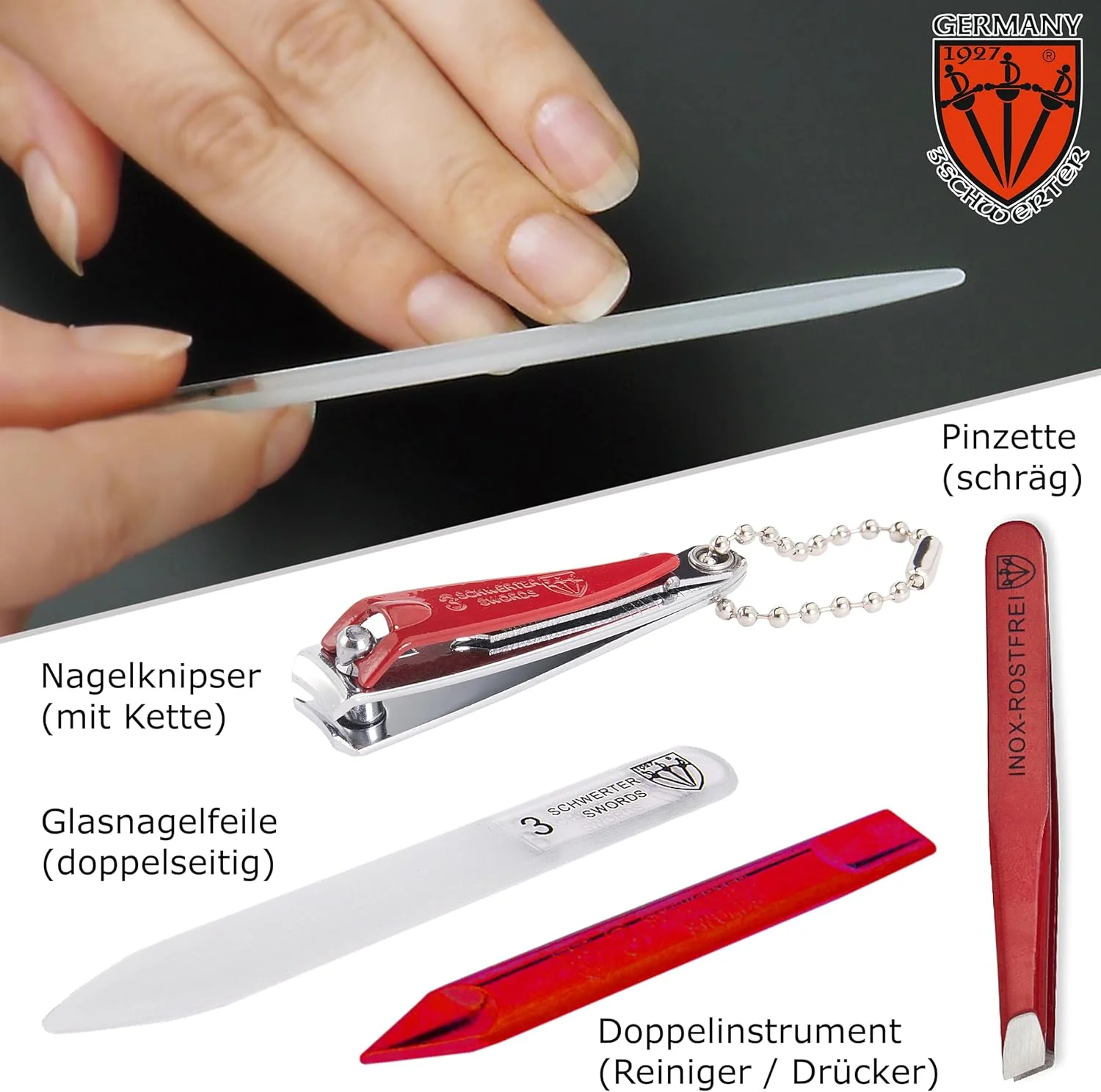 ست مانیکور و پدیکور 6 تکه Drei Schwerter Germany Catania، لوازم جانبی ناخن، ابزار استیل با کیفیت عالی، جعبه هدیه چرم مصنوعی (0101) ست مانیکور و پدیکور 6 تکه Drei Schwerter Germany Catania، لوازم جانبی ناخن، ابزار استیل با کیفیت عالی، جعبه هدیه چرم مصنوعی (0101)