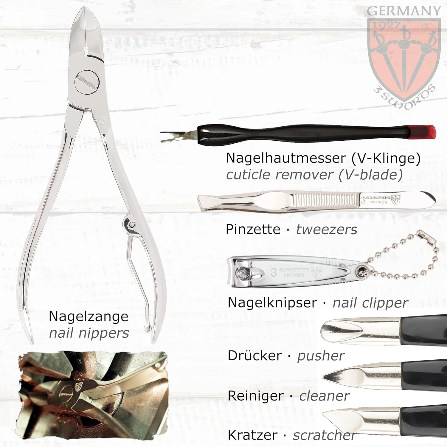 ست مانیکور و پدیکور 9 تکه با کیفیت عالی از برند تری سورز آلمان، مناسب برای مراقبت حرفه ای از ناخن های دست و پا، شامل قیچی، ناخن گیر، کیف چرمی شیک، ساخت سولینگن آلمان (81201) ست مانیکور و پدیکور 9 تکه با کیفیت عالی از برند تری سورز آلمان، مناسب برای مراقبت حرفه ای از ناخن های دست و پا، شامل قیچی، ناخن گیر، کیف چرمی شیک، ساخت سولینگن آلمان (81201)