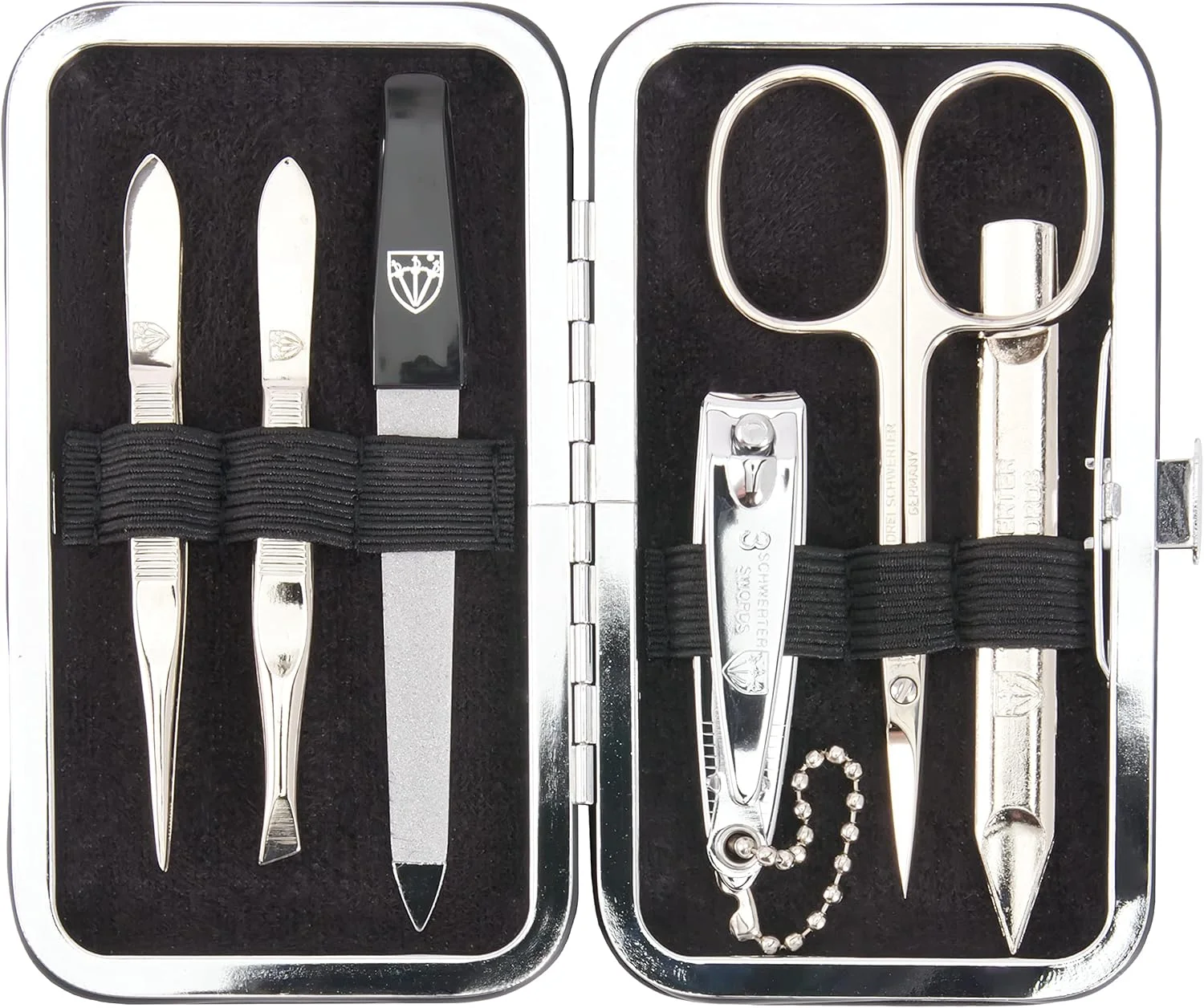 ست مراقبت از ناخن 6 تکه 'Lucca' از DREI SCHWERTER | ست مانیکور و پدیکور در جعبه هدیه چرمی اصل رنگ: قرمز | محتویات: قیچی کوتیکول، 2 موچین، ابزار دو طرفه، ناخن گیر و سوهان ناخن ست مراقبت از ناخن 6 تکه 'Lucca' از DREI SCHWERTER | ست مانیکور و پدیکور در جعبه هدیه چرمی اصل رنگ: قرمز | محتویات: قیچی کوتیکول، 2 موچین، ابزار دو طرفه، ناخن گیر و سوهان ناخن