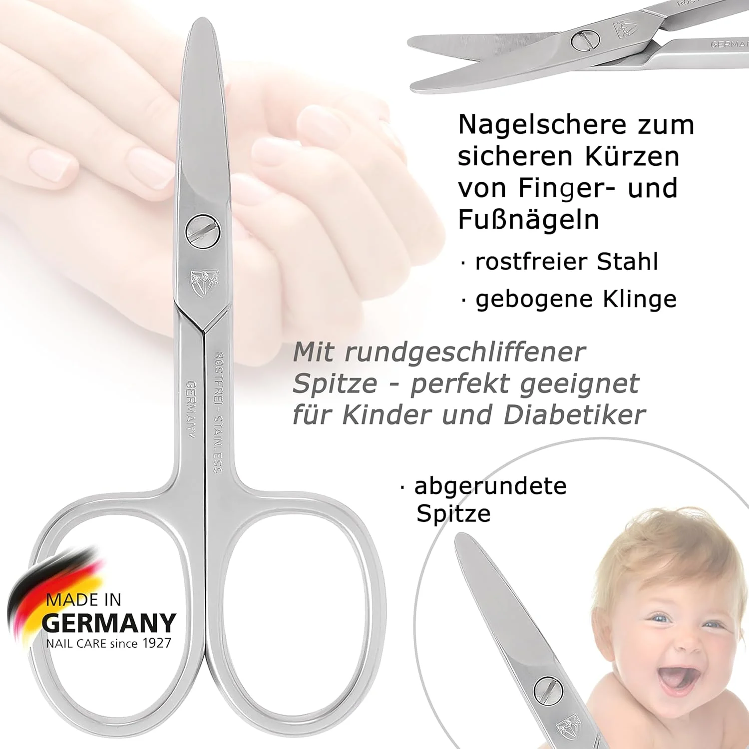 قیچی ناخن سرگرد - ایده آل برای افراد دیابتی و کودکان، ضد زنگ، کیفیت برند ساخت آلمان | محتویات: کیف چرمی مصنوعی با قیچی ناخن قیچی ناخن سرگرد - ایده آل برای افراد دیابتی و کودکان، ضد زنگ، کیفیت برند ساخت آلمان | محتویات: کیف چرمی مصنوعی با قیچی ناخن