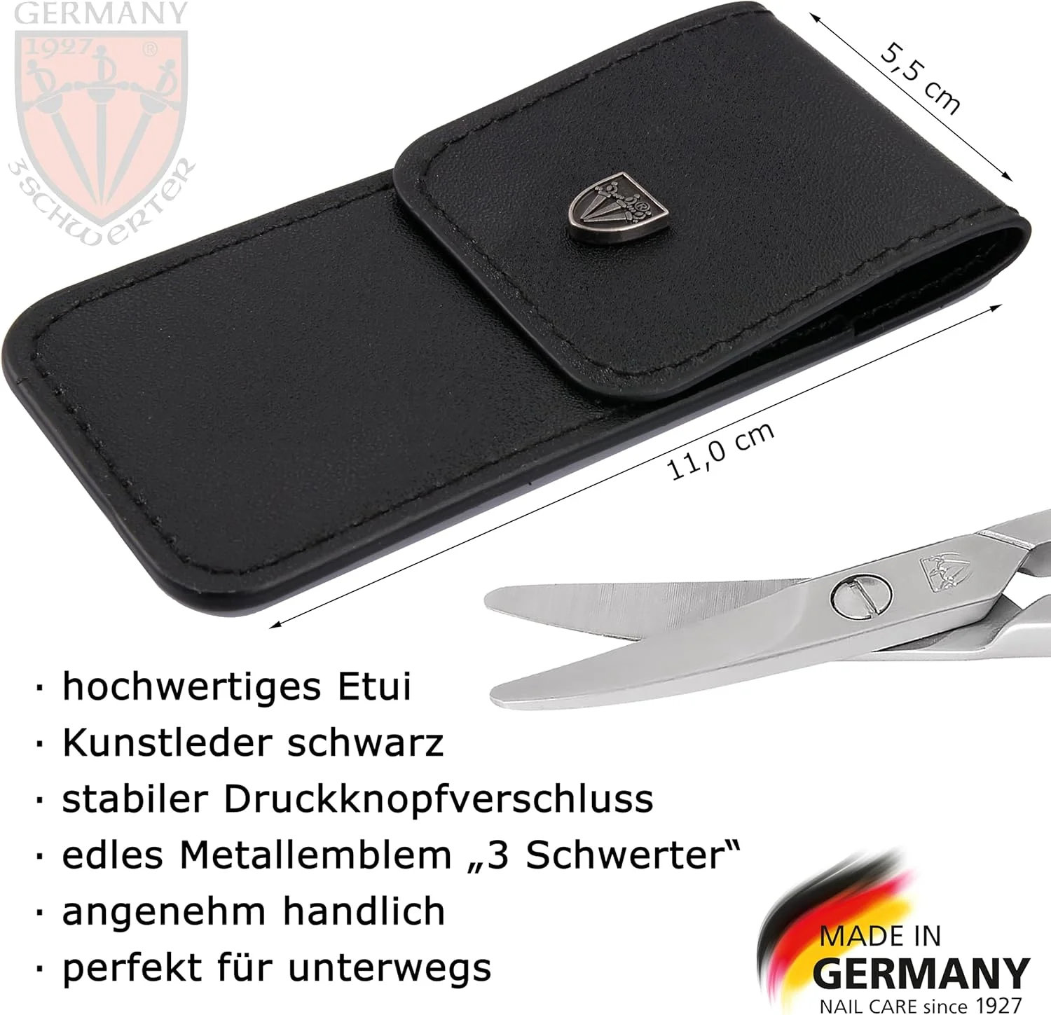 قیچی ناخن سرگرد - ایده آل برای افراد دیابتی و کودکان، ضد زنگ، کیفیت برند ساخت آلمان | محتویات: کیف چرمی مصنوعی با قیچی ناخن قیچی ناخن سرگرد - ایده آل برای افراد دیابتی و کودکان، ضد زنگ، کیفیت برند ساخت آلمان | محتویات: کیف چرمی مصنوعی با قیچی ناخن