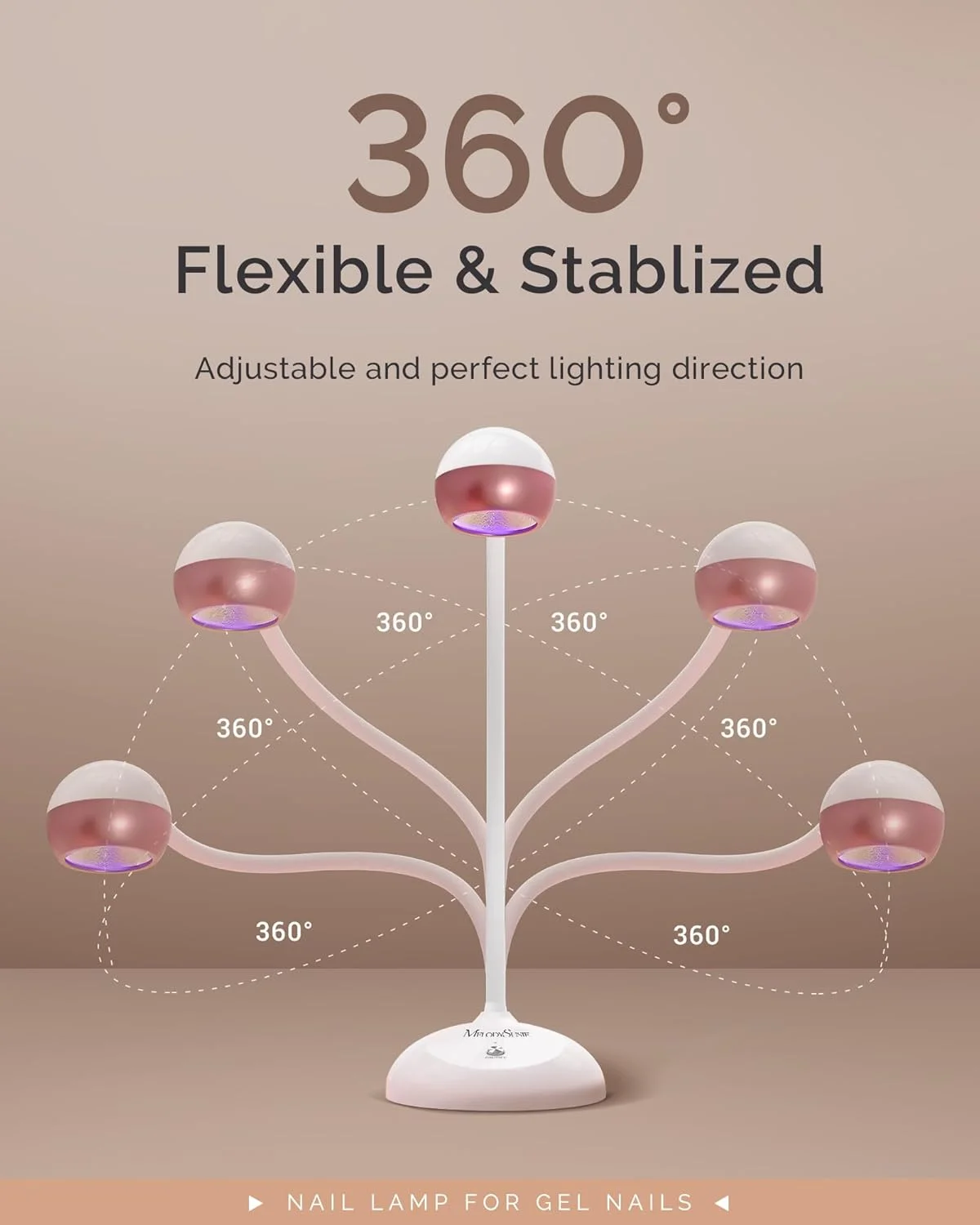 چراغ ژل 2 در 1 MelodySusie، چراغ رومیزی ناخن گردن غازی بی سیم و چراغ UV برای خشک کردن سریع ناخن با فنجان بازتابنده، ابزار حرفه ای طراحی ناخن برای مانیکور، استفاده در سالن