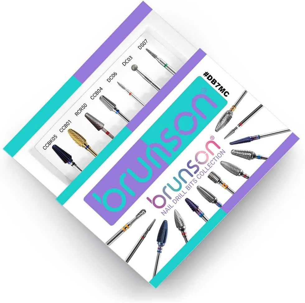 مجموعه ۷ عددی سر سوهان ناخن برانسون – کیت حرفه ای سر سوهان کوتیکول سایز 3/32 اینچ برای دستگاه سوهان برقی، ناخن های ژلی آکریلیک، دیپ، روکش و ژل – ابزار مانیکور و پدیکور