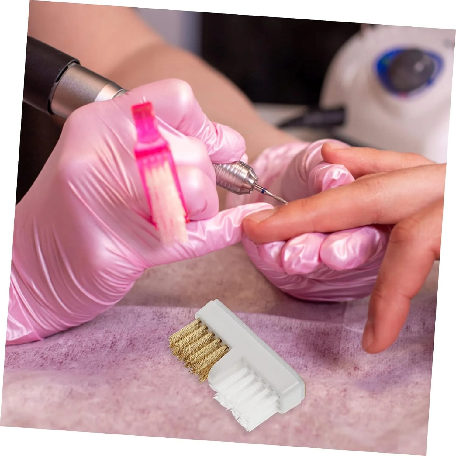 برس تمیز کننده سر سوهان ناخن برانسون - سیم تمیز کننده سر سوهان - تمیز کننده سوهان برقی ناخن، ناخن های ژلی آکریلیک، دیپ، ژل ها - برس تمیز کننده ابزار مانیکور و پدیکور (DBCB1, 3/32 اینچ)