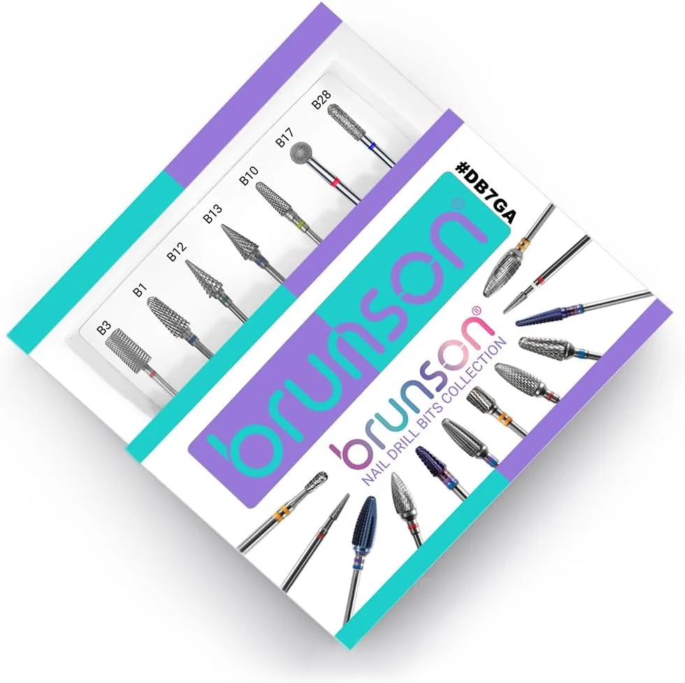 مجموعه ۷ عددی سر سوهان ناخن برانسون – کیت حرفه ای سر سوهان کوتیکول سایز ۳/۳۲ اینچ برای سوهان برقی، ناخن های ژلیش، دیپ، روکش و ژل – ابزار مانیکور و پدیکور