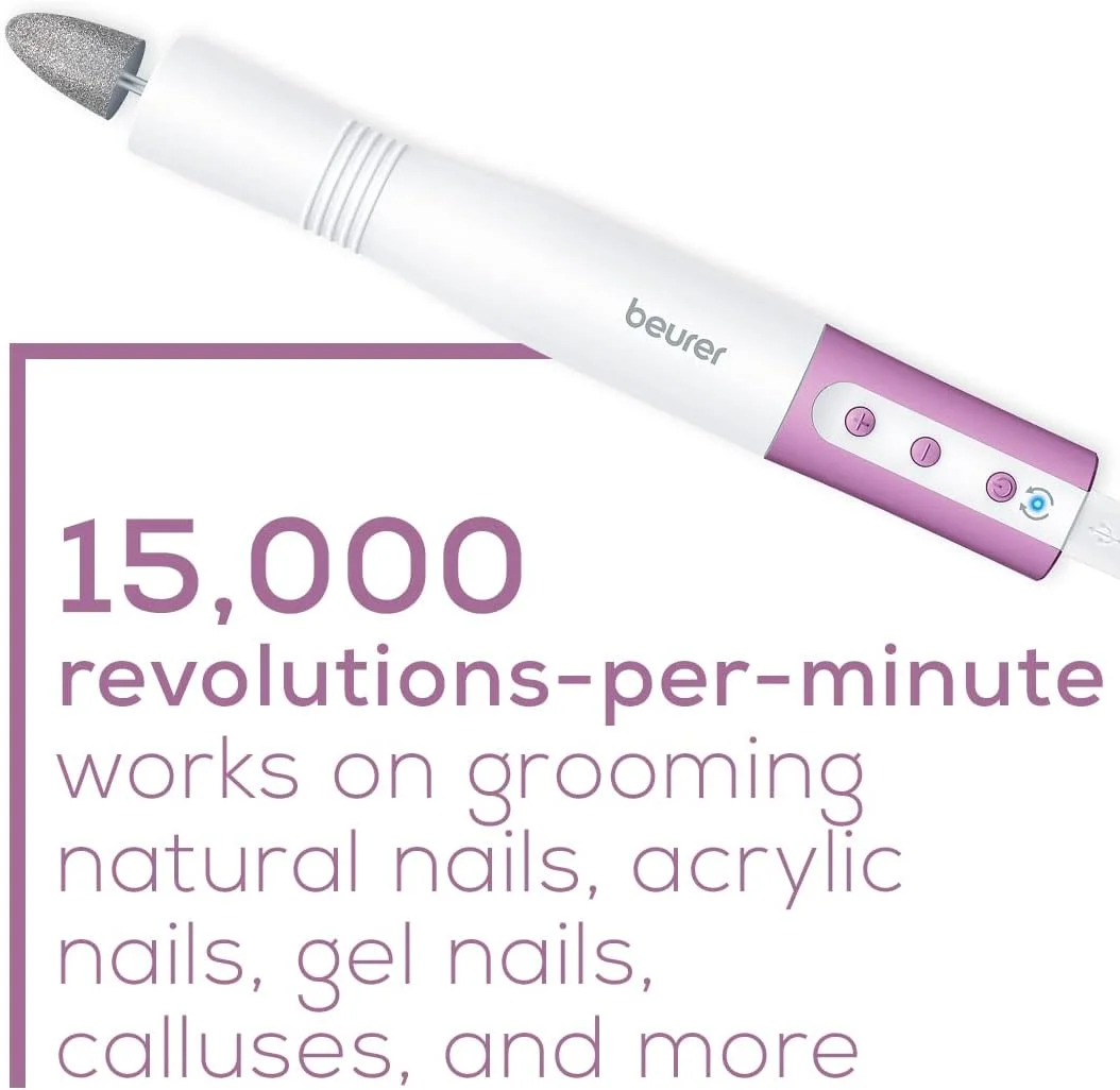 دستگاه مانیکور برقی Beurer MP52، کیت حرفه ای سوهان برقی ناخن 20 در 1، دستگاه قدرتمند برای ناخن های اکریلیک و ژلیش، ابزار قابل حمل مانیکور و پدیکور به همراه سری های سوهان دستگاه مانیکور برقی Beurer MP52، کیت حرفه ای سوهان برقی ناخن 20 در 1، دستگاه قدرتمند برای ناخن های اکریلیک و ژلیش، ابزار قابل حمل مانیکور و پدیکور به همراه سری های سوهان