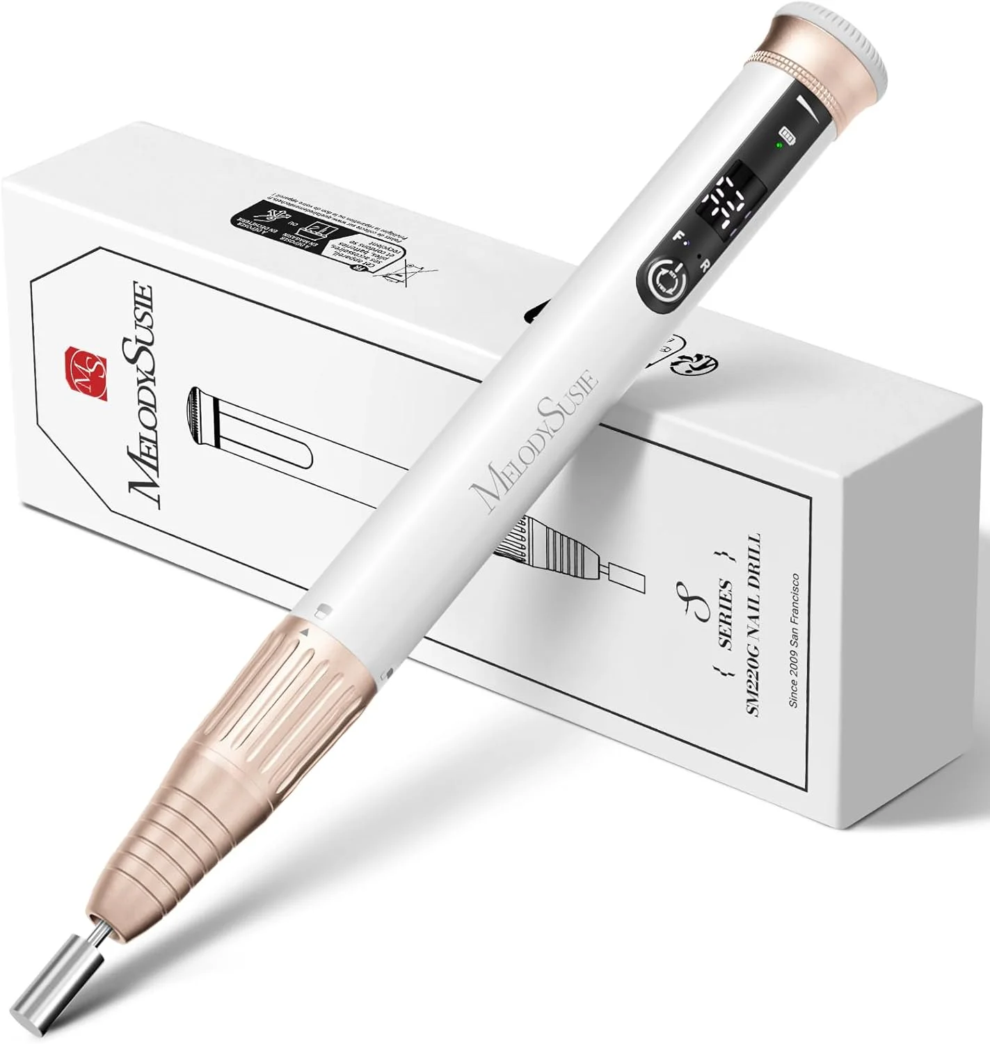 دستگاه سوهان برقی ناخن ملودی سوزی مدل SM220G، با قابلیت تنظیم سرعت بدون پله، بدون سیم، 30000 دور در دقیقه، قابل حمل و شارژی، مناسب برای شکل دادن به ناخن، از بین بردن ژل اکریلیک، مناسب برای حرفه ای ها و استفاده در منزل