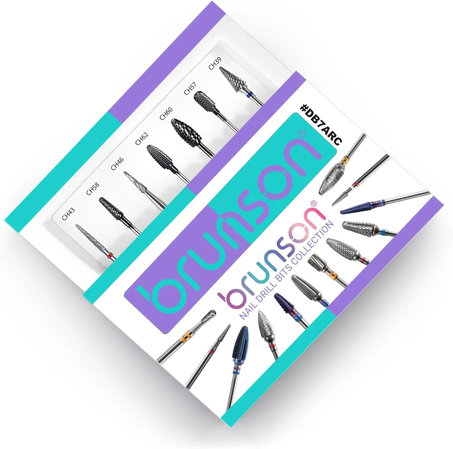 مجموعه ۷ عددی سر سوهان ناخن برانسون - کیت حرفه ای سر سوهان کوتیکول سایز ۳/۳۲ اینچ برای سوهان برقی، ناخن های ژلیش، دیپ، روکش و ژل - ابزارهای مانیکور و پدیکور