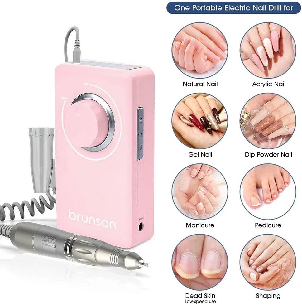 دستگاه سوهان برقی ناخن قابل حمل برونسون، ست سوهان برقی ناخن حرفه ای 30000 دور در دقیقه، مناسب برای ناخن های اکریلیک، ناخن های ژلی، مانیکور، پدیکور، دستگاه پولیش برای استفاده در منزل و سالن به همراه پدال پایی دستگاه سوهان برقی ناخن قابل حمل برونسون، ست سوهان برقی ناخن حرفه ای 30000 دور در دقیقه، مناسب برای ناخن های اکریلیک، ناخن های ژلی، مانیکور، پدیکور، دستگاه پولیش برای استفاده در منزل و سالن به همراه پدال پایی