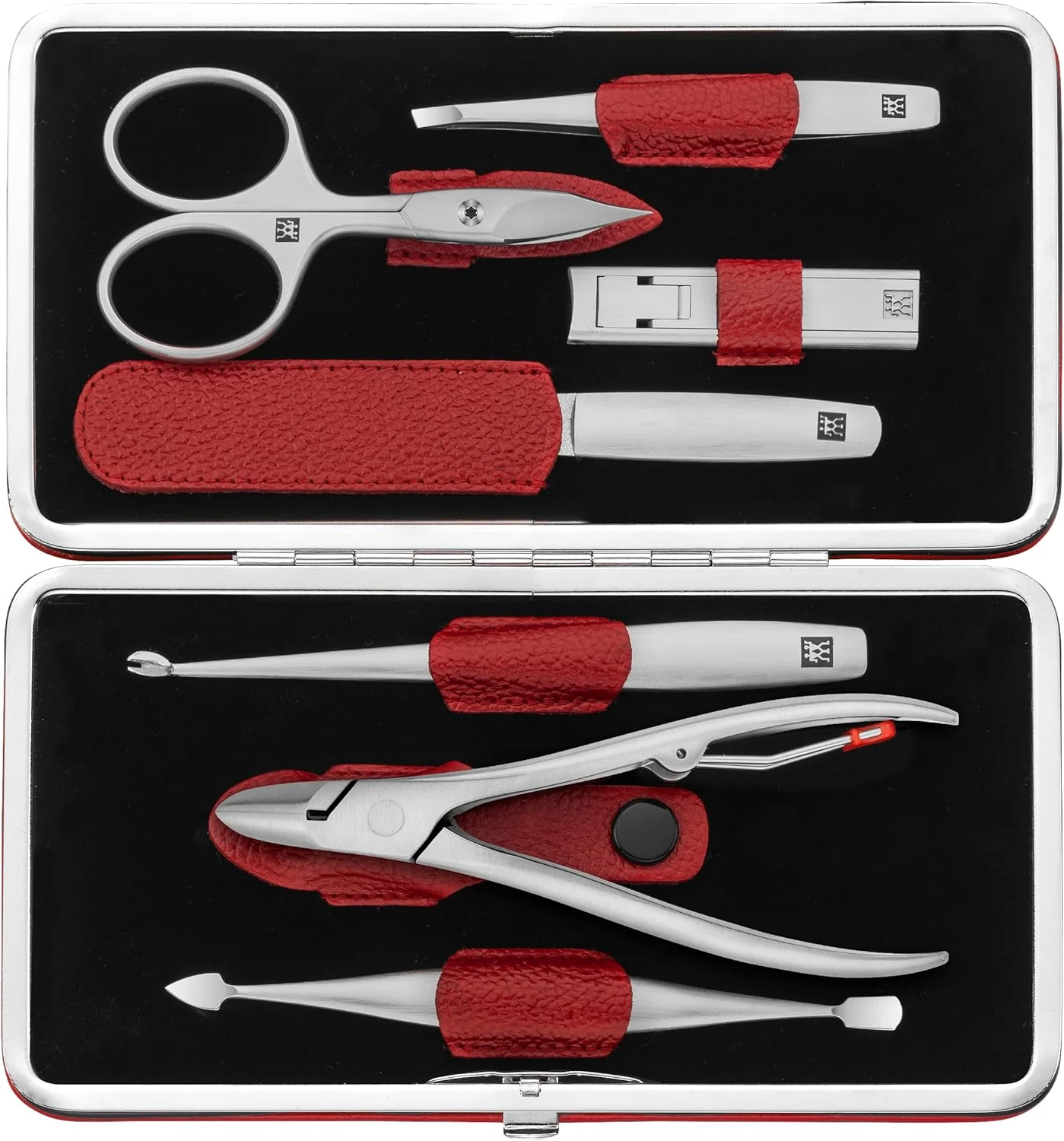ست مانیکور 7 تکه چرمی Zwilling J. A. Henckels Twinox، قرمز