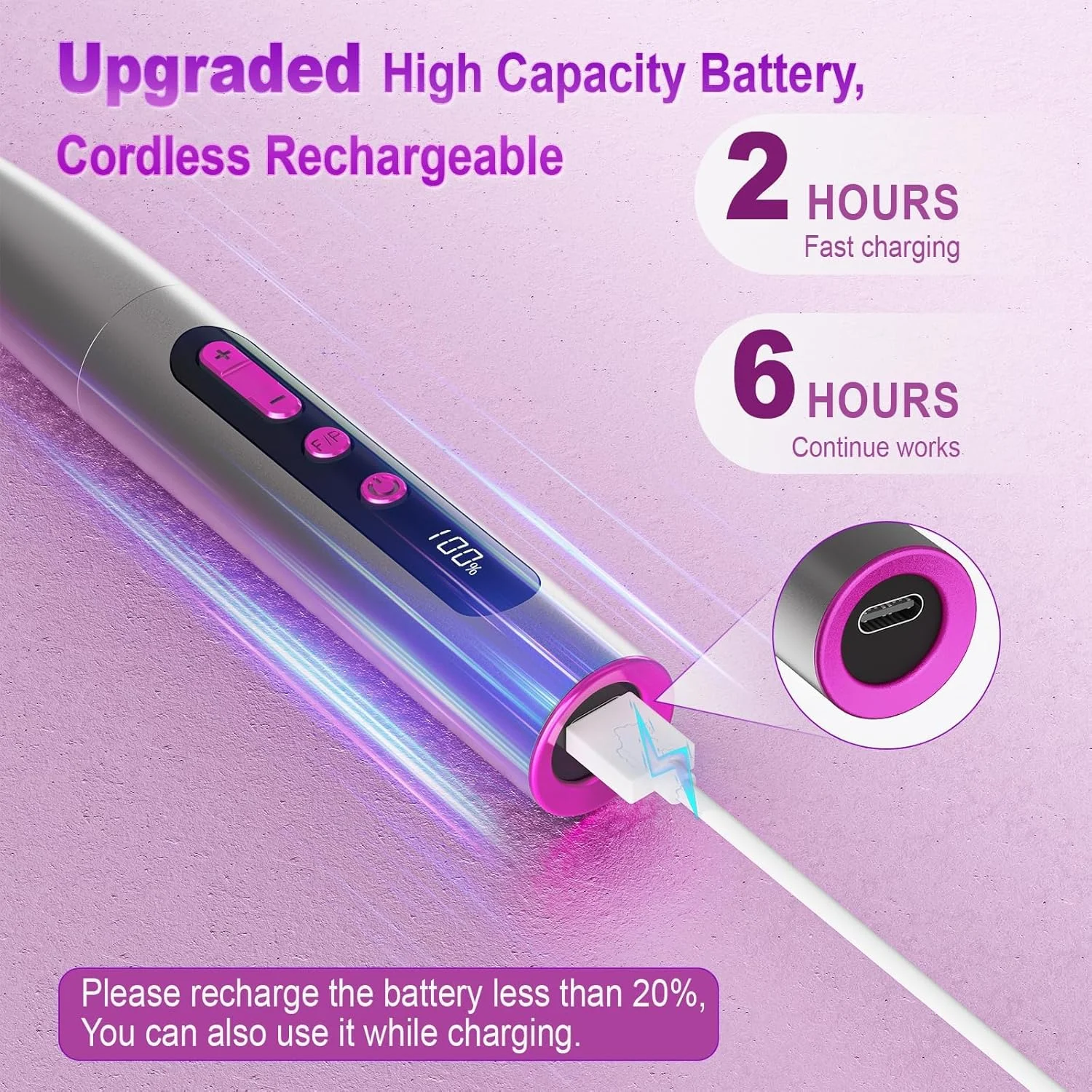 دستگاه سوهان برقی ناخن بی سیم، سوهان حرفه ای اکریلیک برای ژل، مجموعه سوهان قابل حمل شارژی، ابزار پولیش مانیکور پدیکور