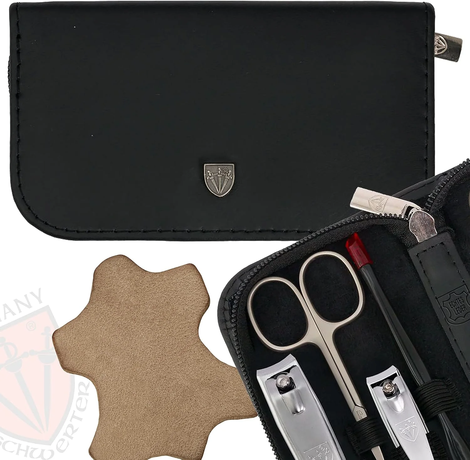 ست مانیکور و پدیکور ۸ تکه Rimini از DREI SCHWERTER، کیف مسافرتی برای نگهداری ابزار، ابزار فولادی دست ساز، ست مانیکور منحصر به فرد و شیک ست مانیکور و پدیکور ۸ تکه Rimini از DREI SCHWERTER، کیف مسافرتی برای نگهداری ابزار، ابزار فولادی دست ساز، ست مانیکور منحصر به فرد و شیک