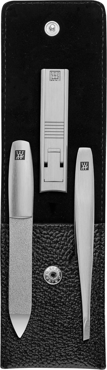 ست مانیکور و پدیکور 3 تکه ZWILLING TWINOX ساخته شده از 100% چرم گاوی با دکمه فشاری، مشکی ست مانیکور و پدیکور 3 تکه ZWILLING TWINOX ساخته شده از 100% چرم گاوی با دکمه فشاری، مشکی