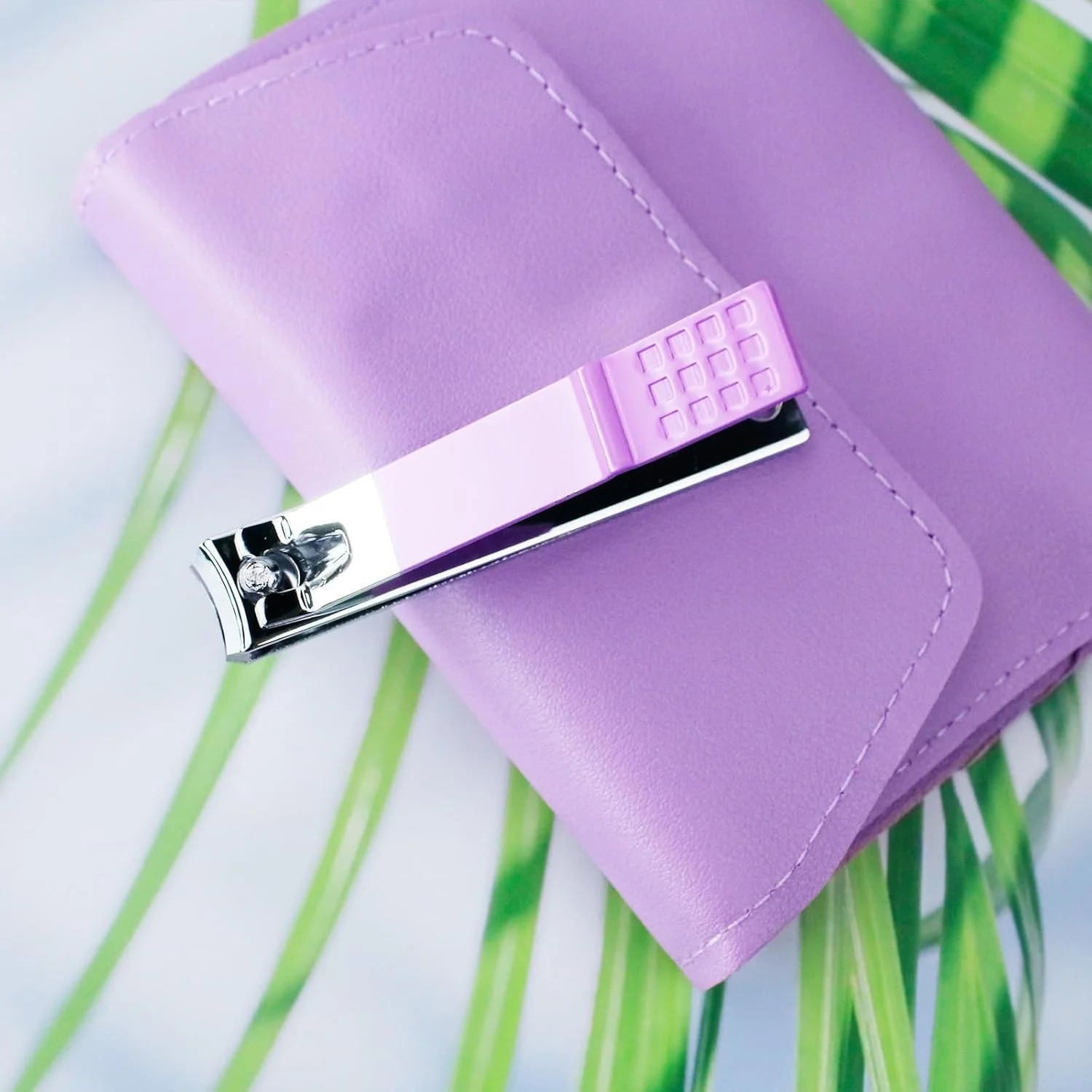 ست مانیکور و پدیکور 16 تکه استیل ضد زنگ - ابزار مراقبت از ناخن برای خانم ها و آقایان - بنفش