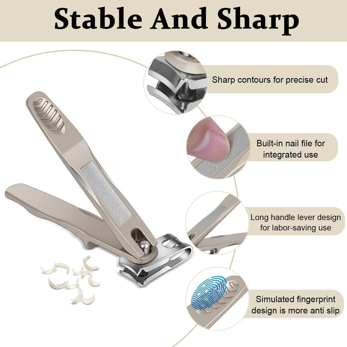 ناخن گیر با سوهان ناخن، ناخن گیر دسته بلند استیل ضد زنگ برای ناخن های ضخیم، سر ناخن گیر تیز با قابلیت چرخش 360 درجه، ناخن گیر مسافرتی با طراحی ارگونومیک و روکش PU (نیکل) ناخن گیر با سوهان ناخن، ناخن گیر دسته بلند استیل ضد زنگ برای ناخن های ضخیم، سر ناخن گیر تیز با قابلیت چرخش 360 درجه، ناخن گیر مسافرتی با طراحی ارگونومیک و روکش PU (نیکل)