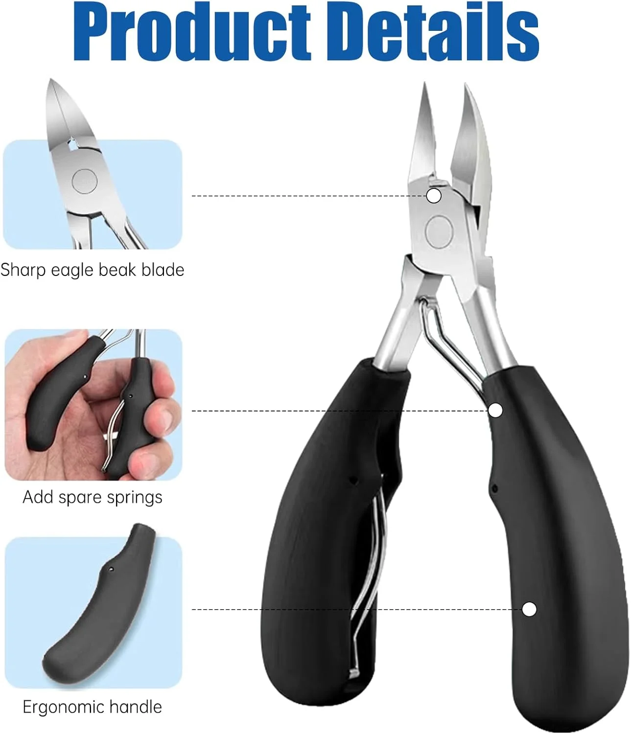 ست قیچی و ابزار مانیکور و پدیکور ناخن، مناسب ناخن های ضخیم و بلند، ابزار حرفه ای برای آقایان و سالمندان