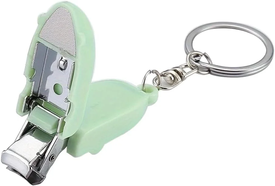 ناخن گیر مسافرتی تاشو قابل حمل، ناخن گیر کوچک استیل ضد زنگ ایده آل برای فعالیت های خانگی و خارج از منزل (سبز)