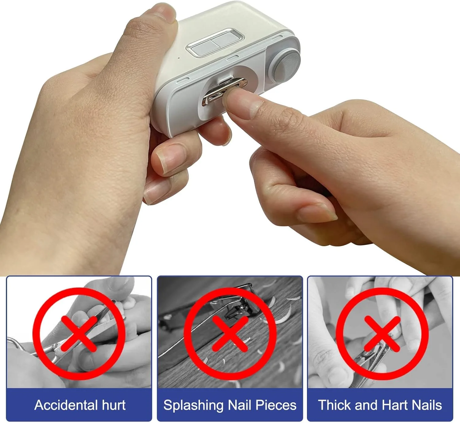 ناخن گیر برقی اکسفور 2 در 1، سوهان ناخن برقی مناسب برای نوزادان، کودکان، بزرگسالان و سالمندان