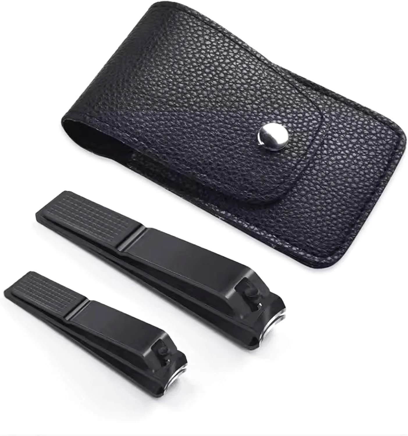 ناخن گیر، ابزار مراقبت از ناخن، ناخن گیر و قیچی ناخن انگشتان دست و پا با سوهان ناخن، مشکی (بسته 2 عددی)