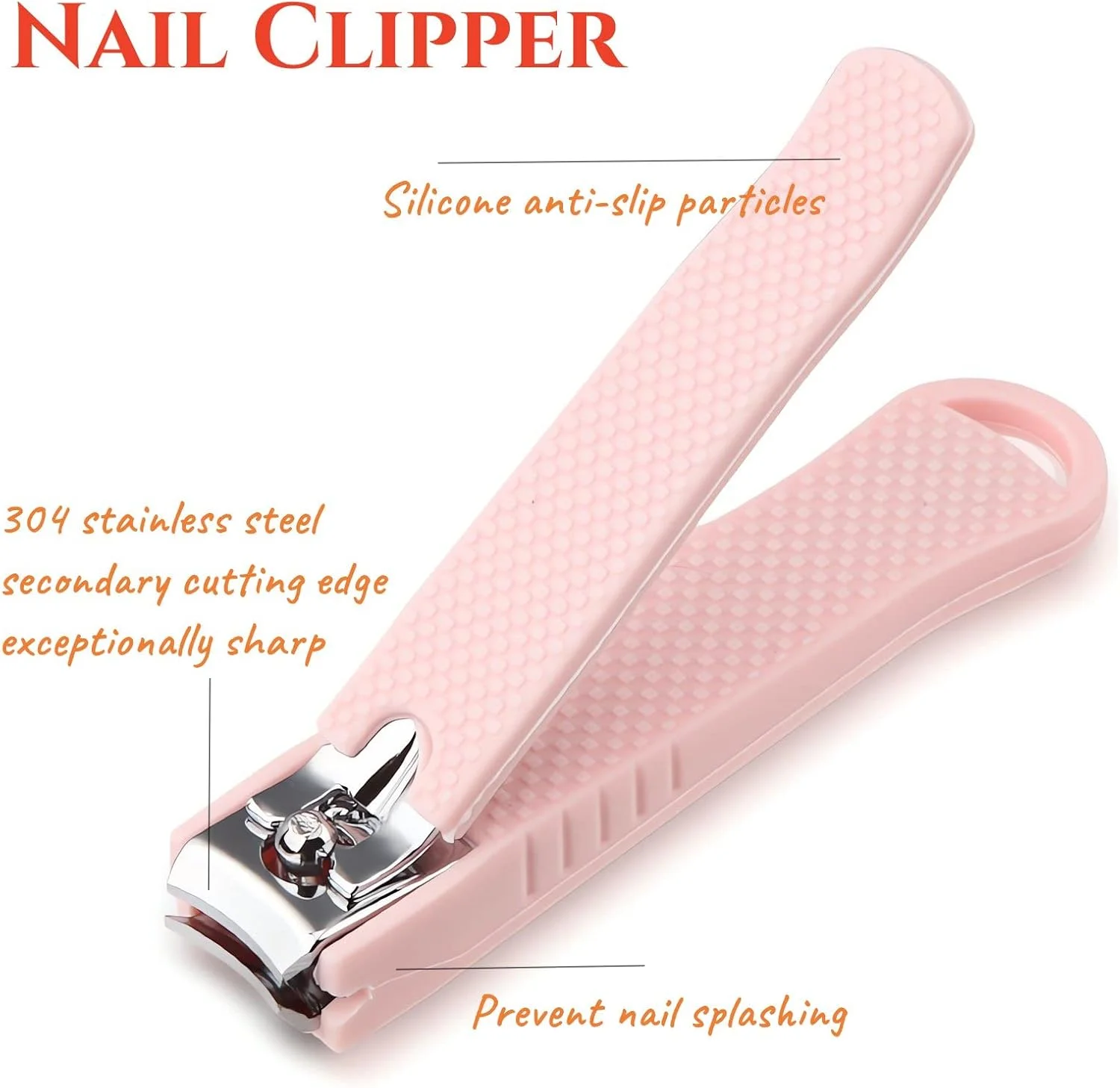 ست مانیکور، ست ناخن گیر، ناخن گیر تیز از جنس استیل ضد زنگ برای ناخن های دست و پا، ناخن گیر بزرگ با روکش سیلیکونی