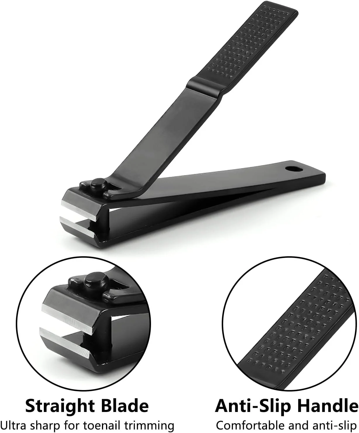 ناخن گیر، ابزار مراقبت از ناخن، ناخن گیر و قیچی ناخن انگشتان دست و پا با سوهان ناخن، مشکی (بسته 2 عددی)