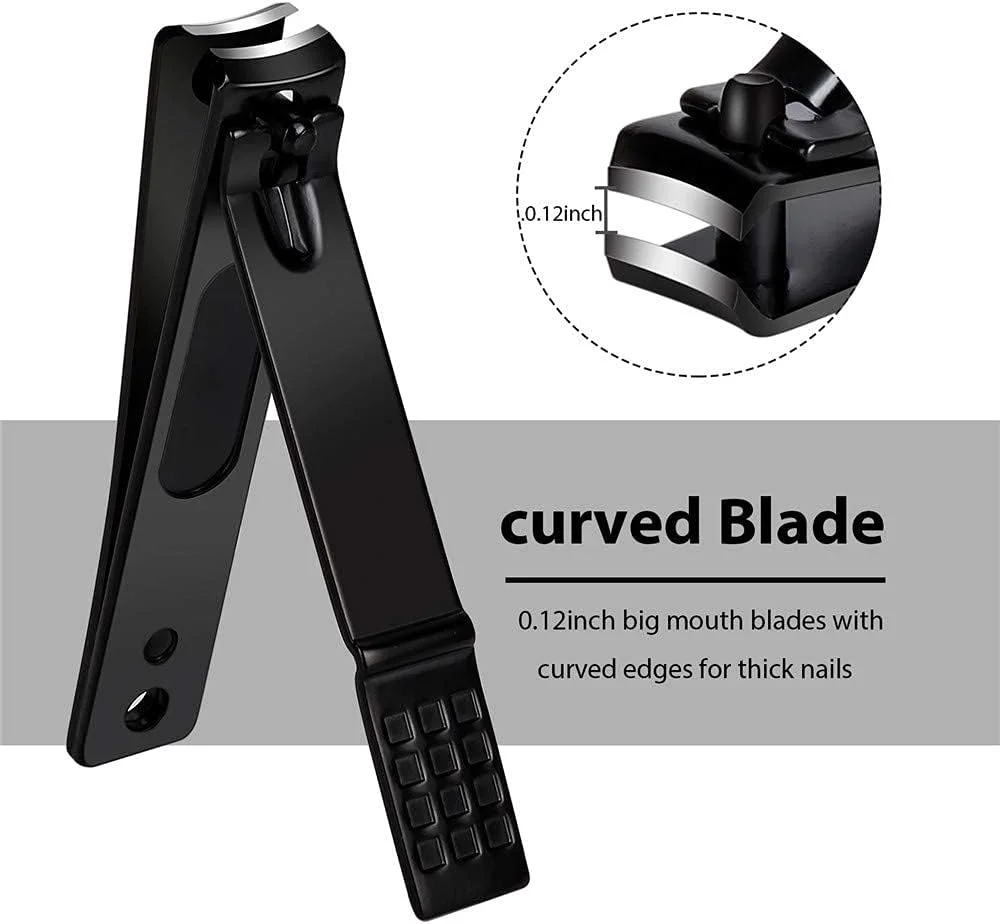 ست دو عددی ناخن گیر فلزی مشکی - ناخن گیر انگشتان پا و دست، جمع و جور و قابل حمل برای استفاده روزانه - ابزار بادوام استیل ضد زنگ برای مانیکور و پدیکور ست دو عددی ناخن گیر فلزی مشکی - ناخن گیر انگشتان پا و دست، جمع و جور و قابل حمل برای استفاده روزانه - ابزار بادوام استیل ضد زنگ برای مانیکور و پدیکور