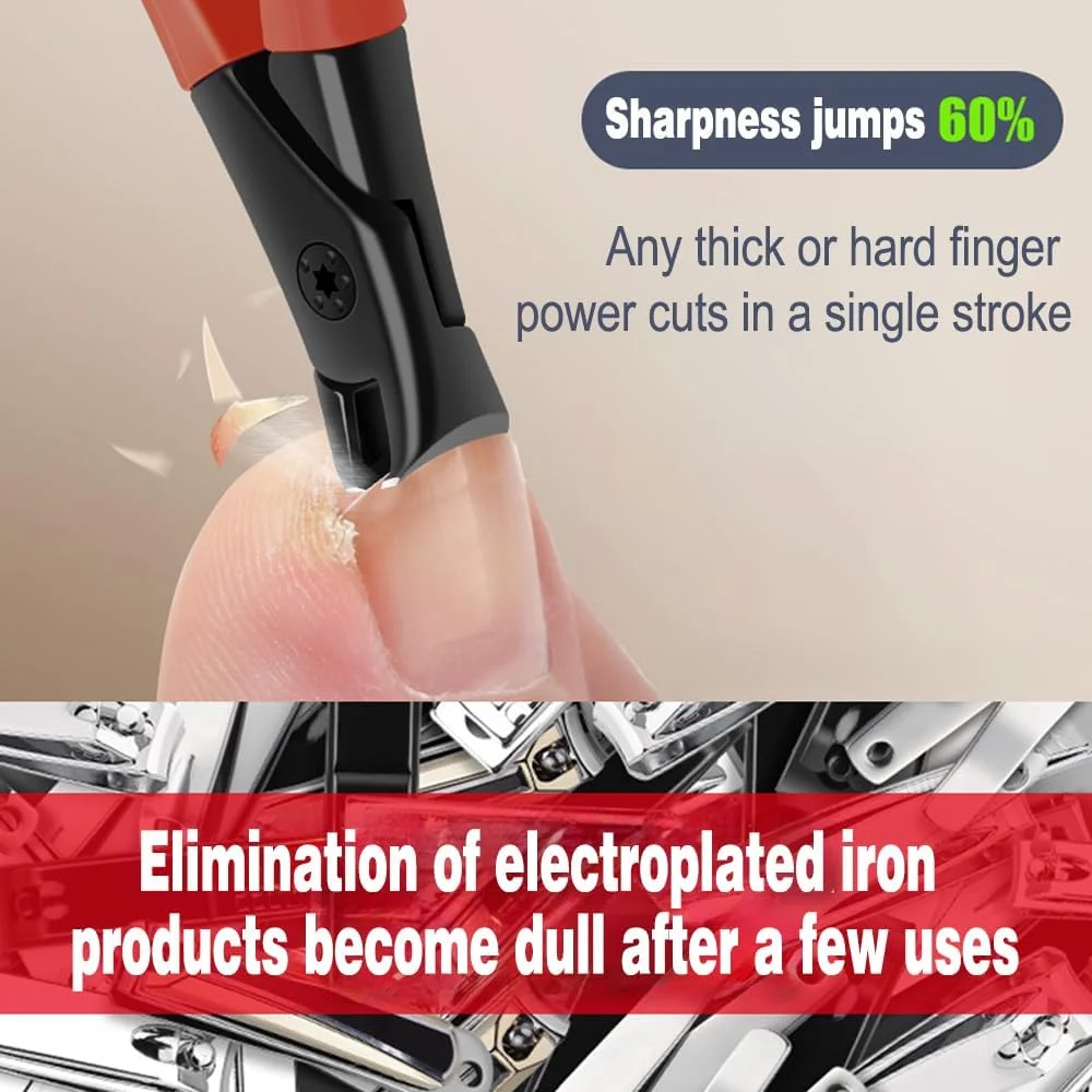 یک عدد ناخن گیر حرفه ای استیل ضد زنگ - قیچی تیز برای ناخن های ضخیم و بلند - قرمز